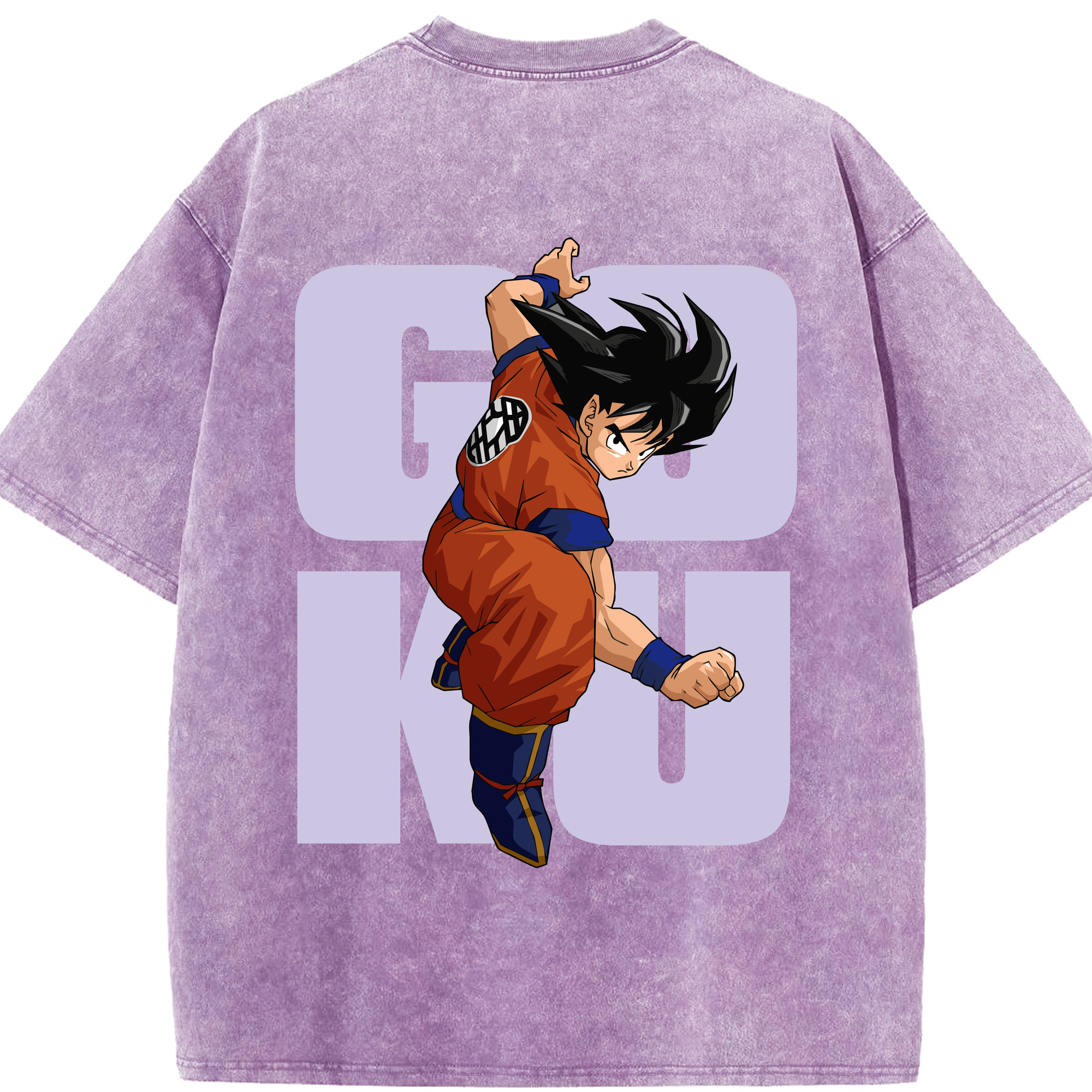 （画像用） ドラゴンボール 孫悟空（そん ごくう）Son Goku カカロット DRAGON BALL Kakarotto 綿100% ヴィンテージ風 半袖Tシャツ（背面プリント）