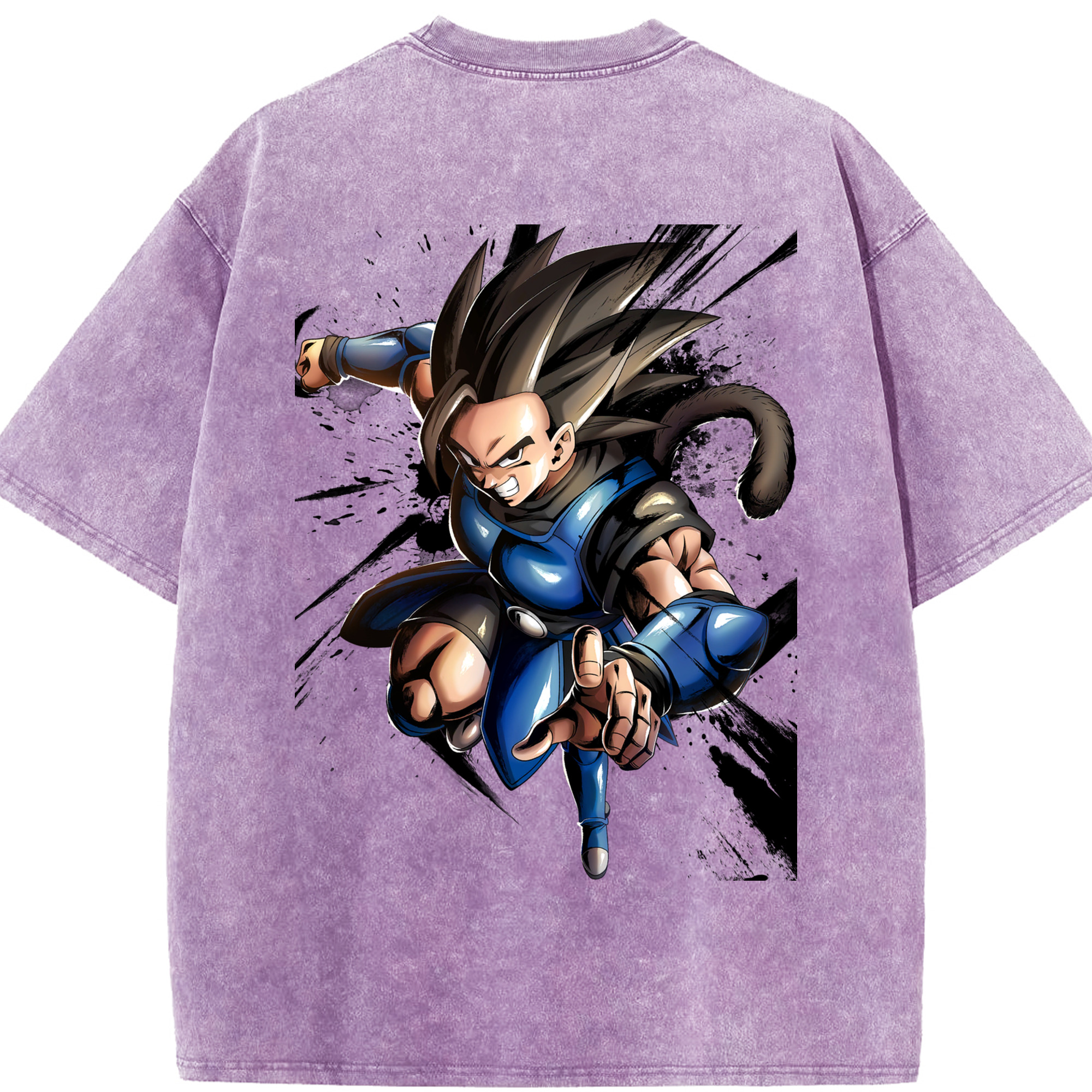 （画像用） ドラゴンボール ベジータ四世（Bejīta Yonsei）DRAGON BALL Vegeta IV 綿100% ヴィンテージ風 半袖Tシャツ（背面プリント）