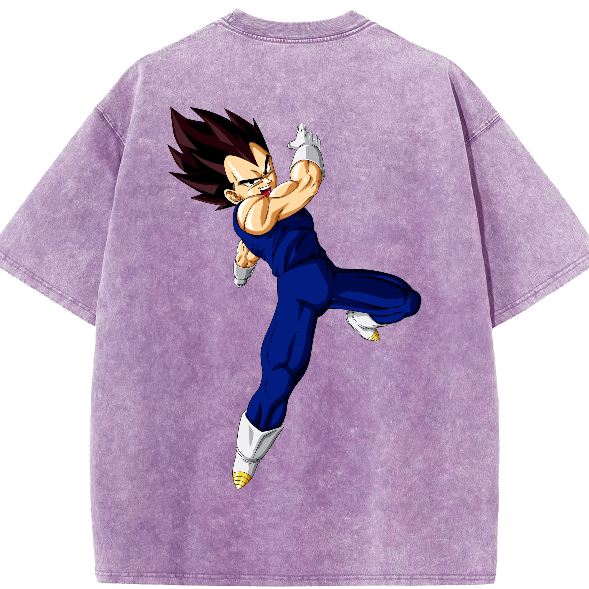 （画像用） ドラゴンボール ベジータ四世（Bejīta Yonsei）DRAGON BALL Vegeta IV 綿100% ヴィンテージ風 半袖Tシャツ（背面プリント）