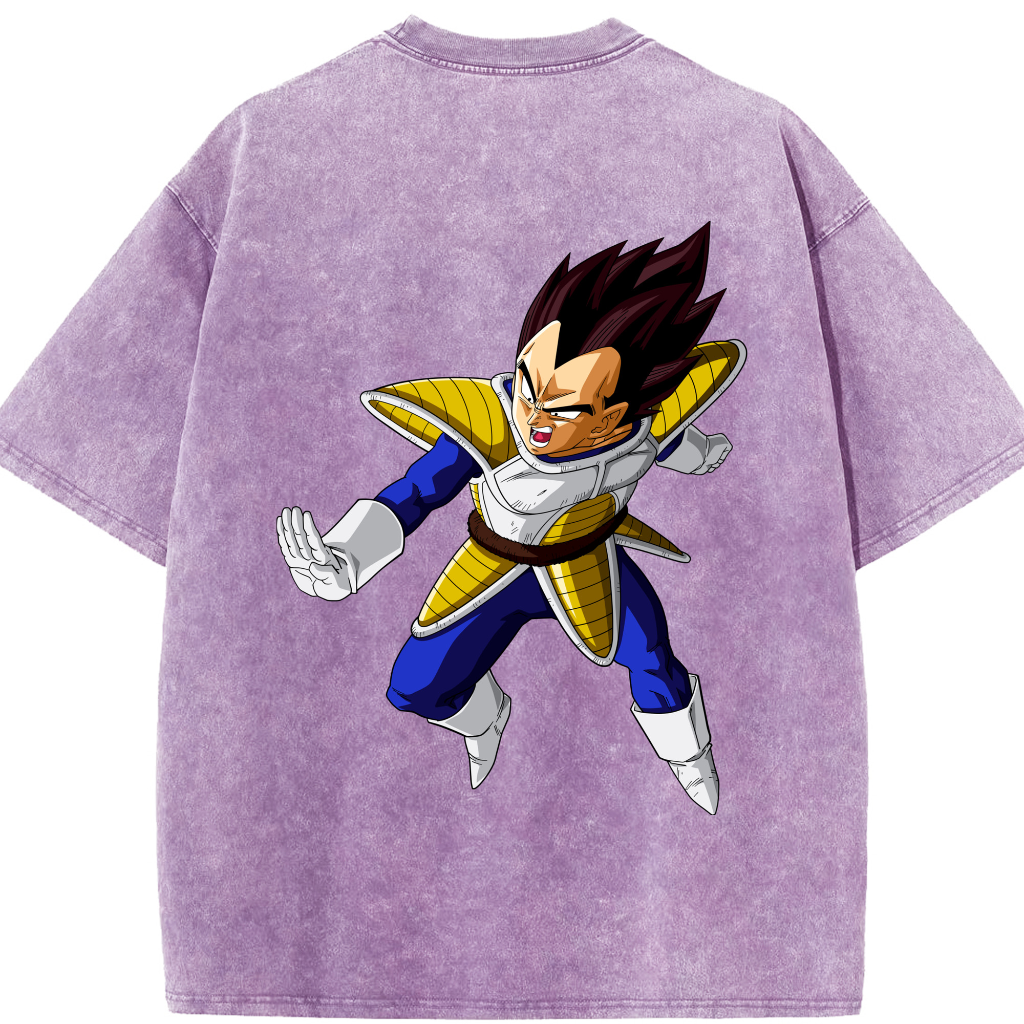 （画像用） ドラゴンボール ベジータ四世（Bejīta Yonsei）DRAGON BALL Vegeta IV 綿100% ヴィンテージ風 半袖Tシャツ（背面プリント）