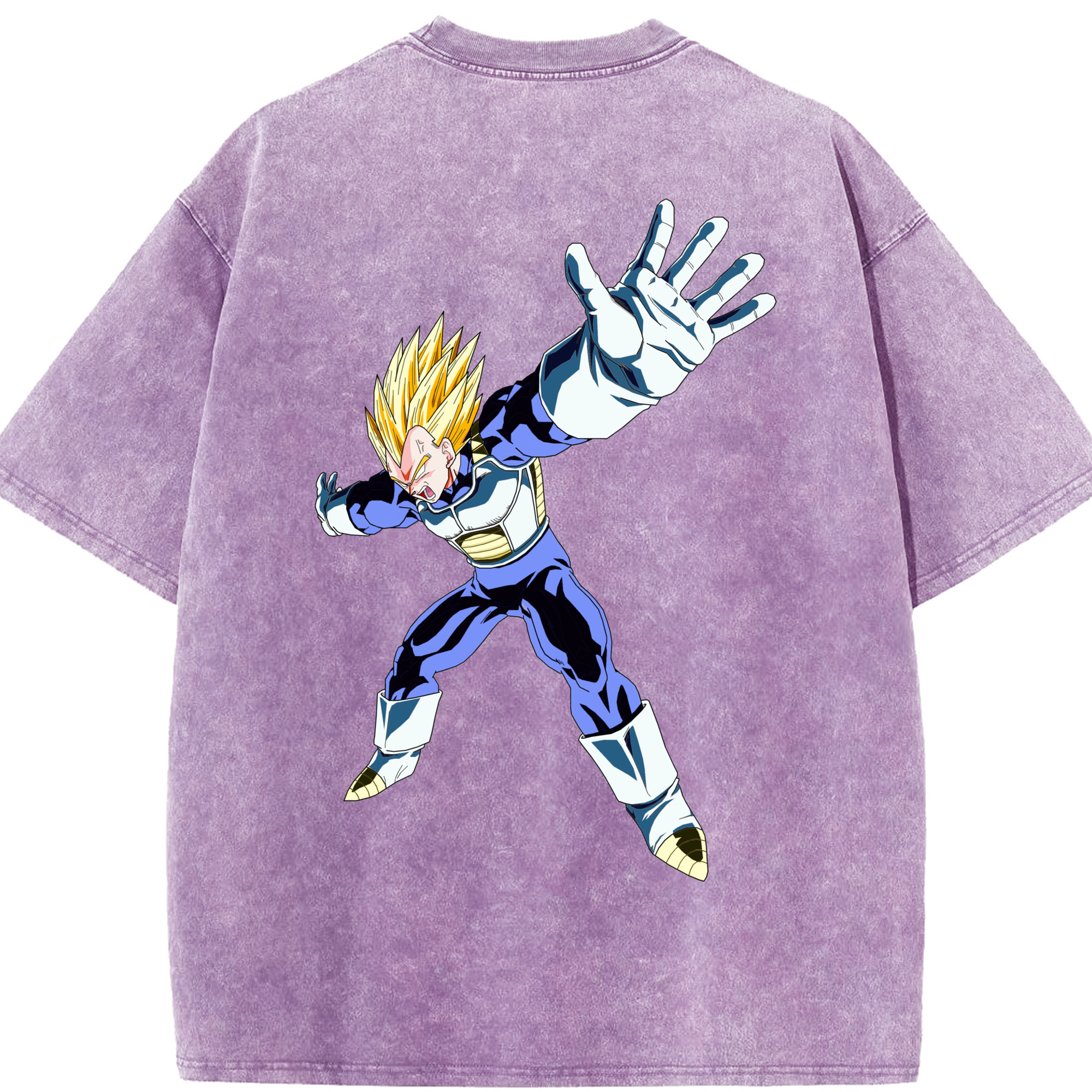 （画像用） ドラゴンボール ベジータ四世（Bejīta Yonsei）DRAGON BALL Vegeta IV 綿100% ヴィンテージ風 半袖Tシャツ（背面プリント）