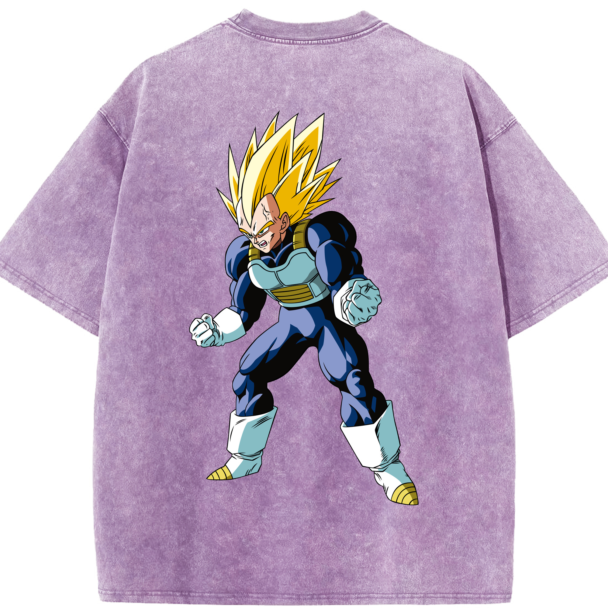 （画像用） ドラゴンボール ベジータ四世（Bejīta Yonsei）DRAGON BALL Vegeta IV 綿100% ヴィンテージ風 半袖Tシャツ（背面プリント）