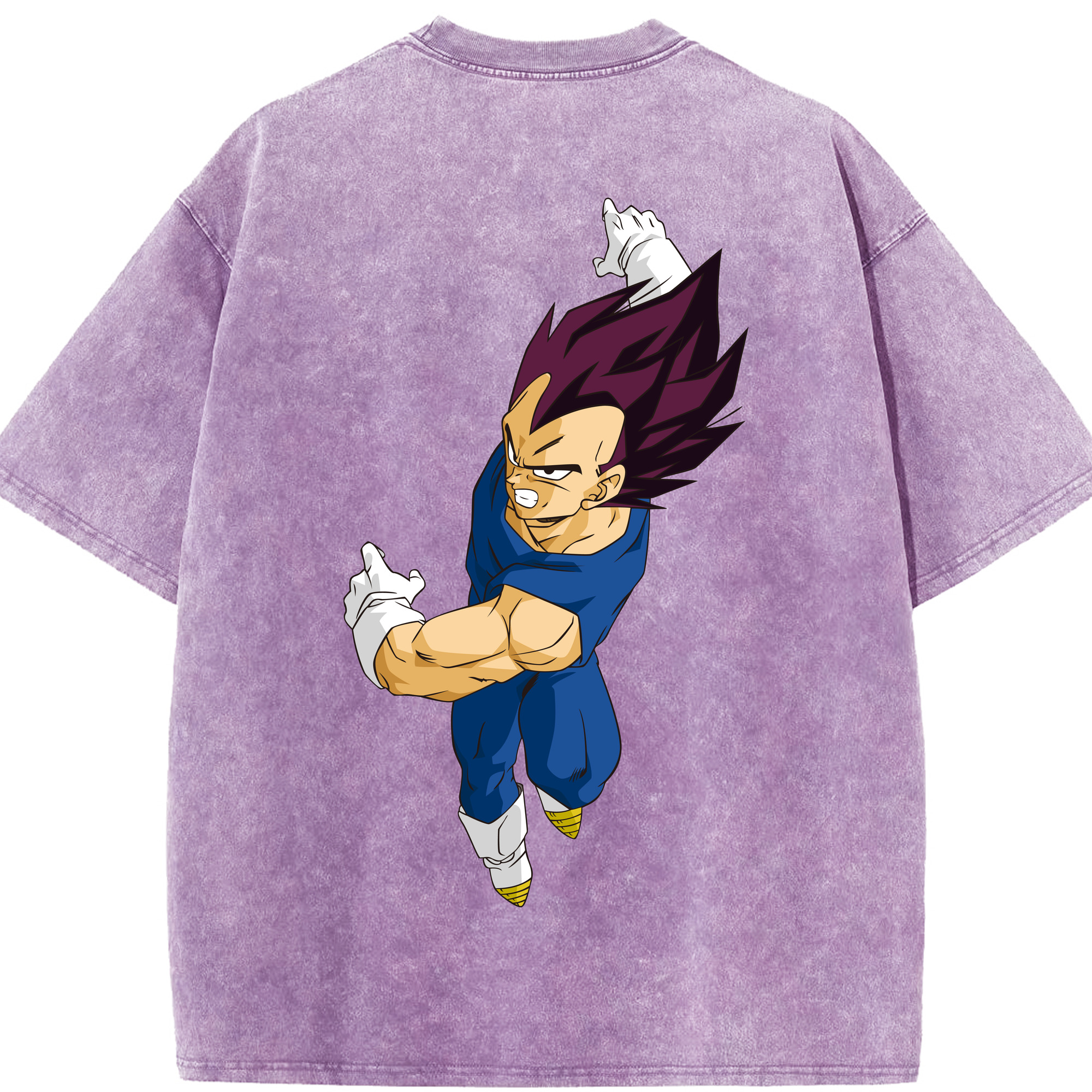 （画像用） ドラゴンボール ベジータ四世（Bejīta Yonsei）DRAGON BALL Vegeta IV 綿100% ヴィンテージ風 半袖Tシャツ（背面プリント）