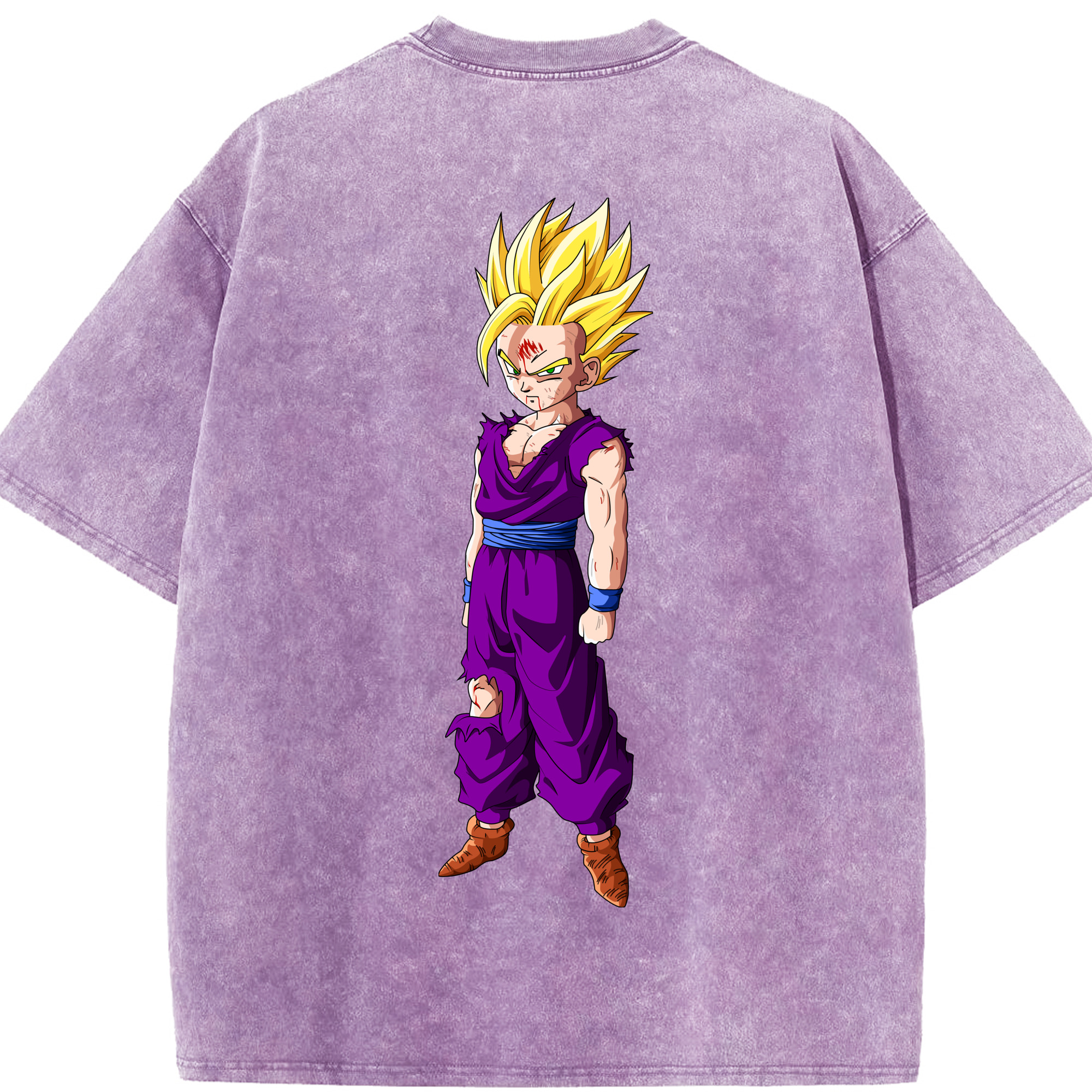 （画像用） ドラゴンボール 孫 悟飯（そんごはん）DRAGON BALL Son Gohan 綿100% ヴィンテージ風 半袖Tシャツ（背面プリント）