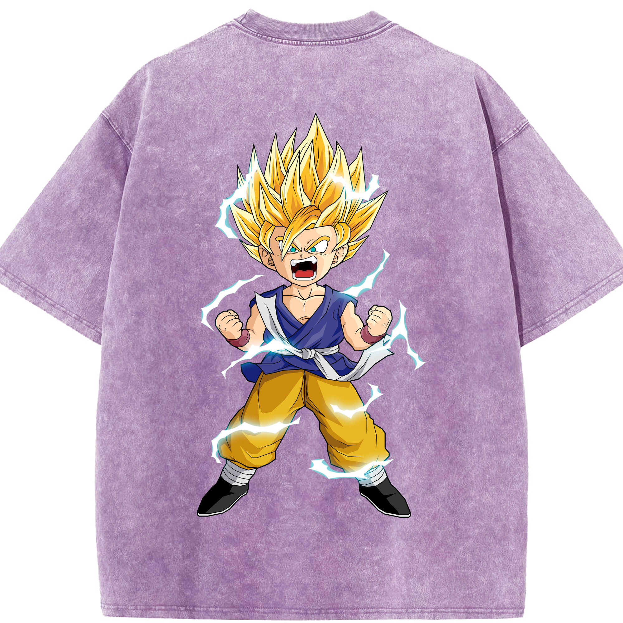 （画像用） ドラゴンボール 孫 悟飯（そんごはん）DRAGON BALL Son Gohan 綿100% ヴィンテージ風 半袖Tシャツ（背面プリント）