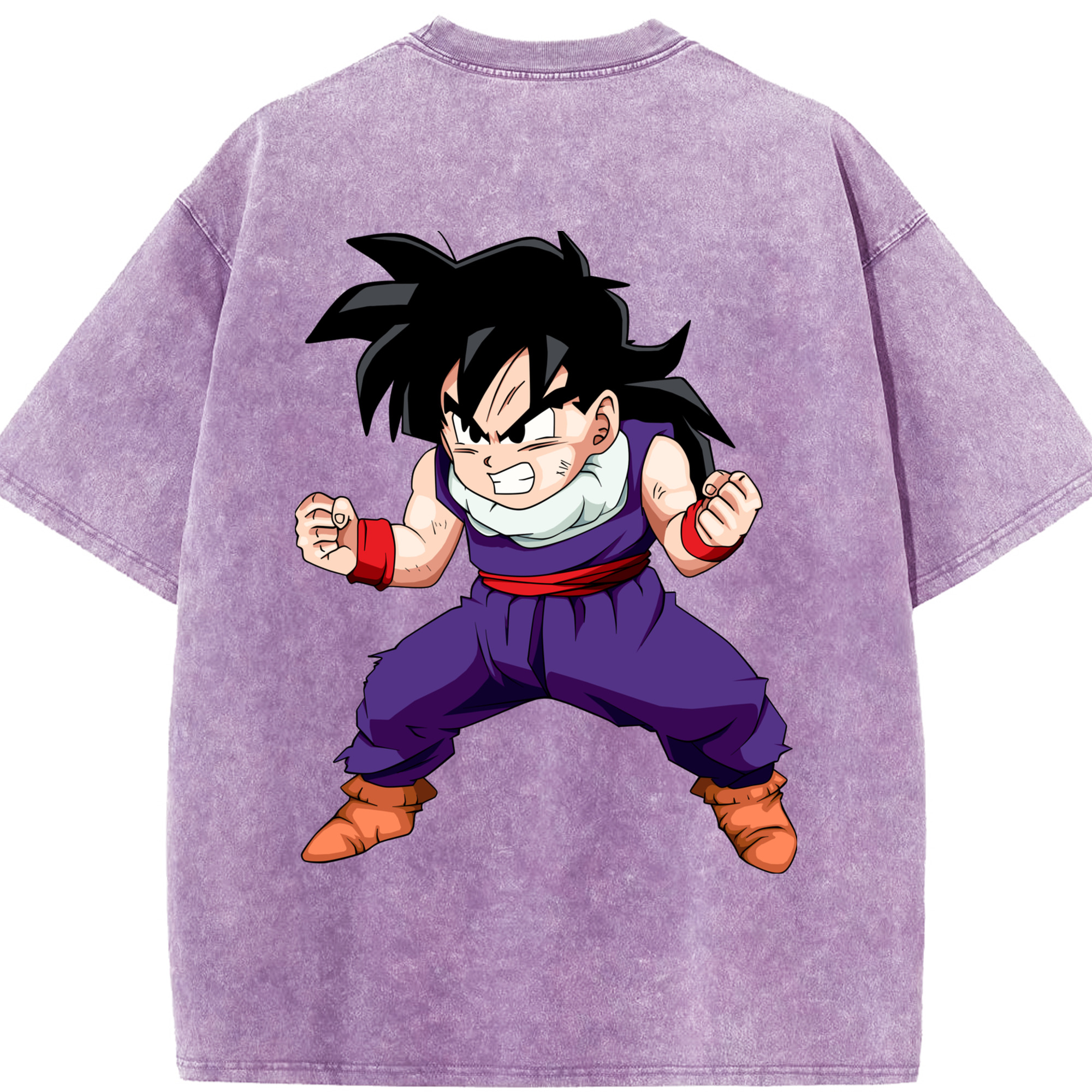 （画像用） ドラゴンボール 孫 悟飯（そんごはん）DRAGON BALL Son Gohan 綿100% ヴィンテージ風 半袖Tシャツ（背面プリント）