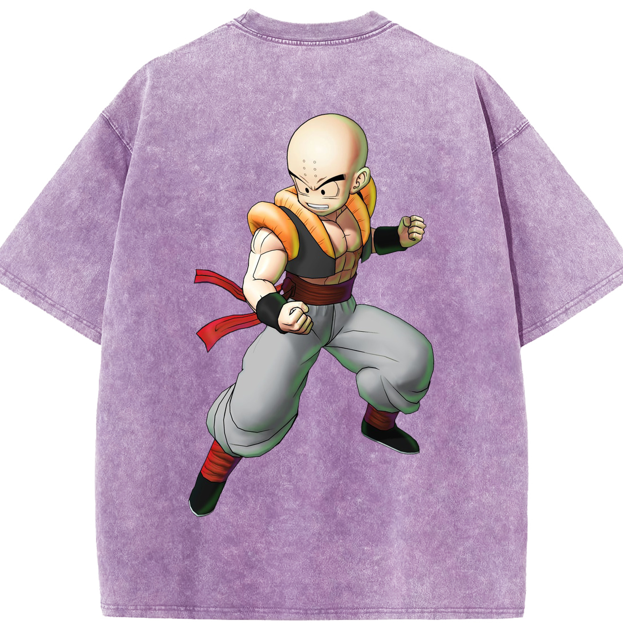 （画像用） ドラゴンボール クリリン DRAGON BALL krillin 綿100% ヴィンテージ風 半袖Tシャツ（背面プリント）