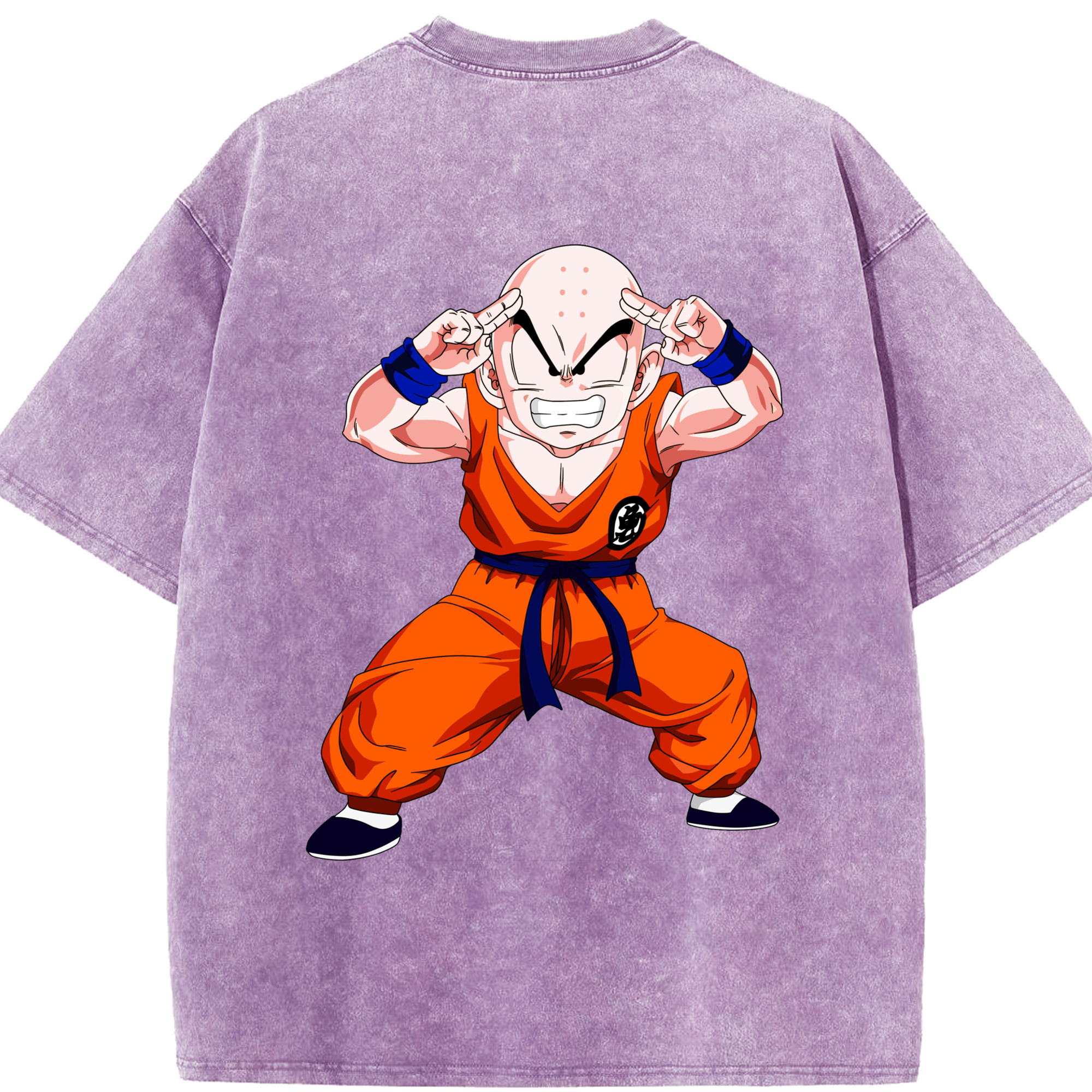 （画像用） ドラゴンボール クリリン DRAGON BALL krillin 綿100% ヴィンテージ風 半袖Tシャツ（背面プリント）