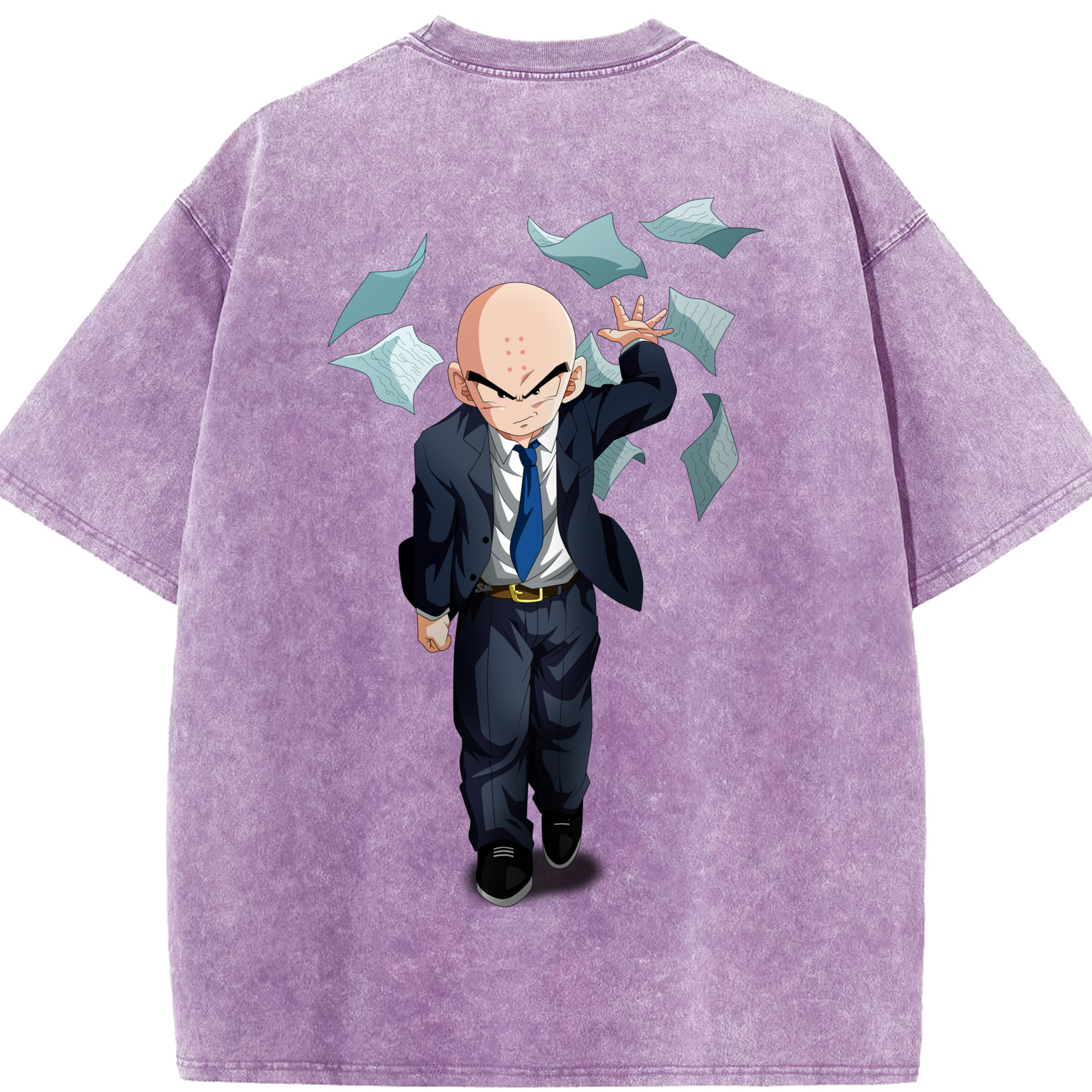 （画像用） ドラゴンボール クリリン DRAGON BALL krillin 綿100% ヴィンテージ風 半袖Tシャツ（背面プリント）