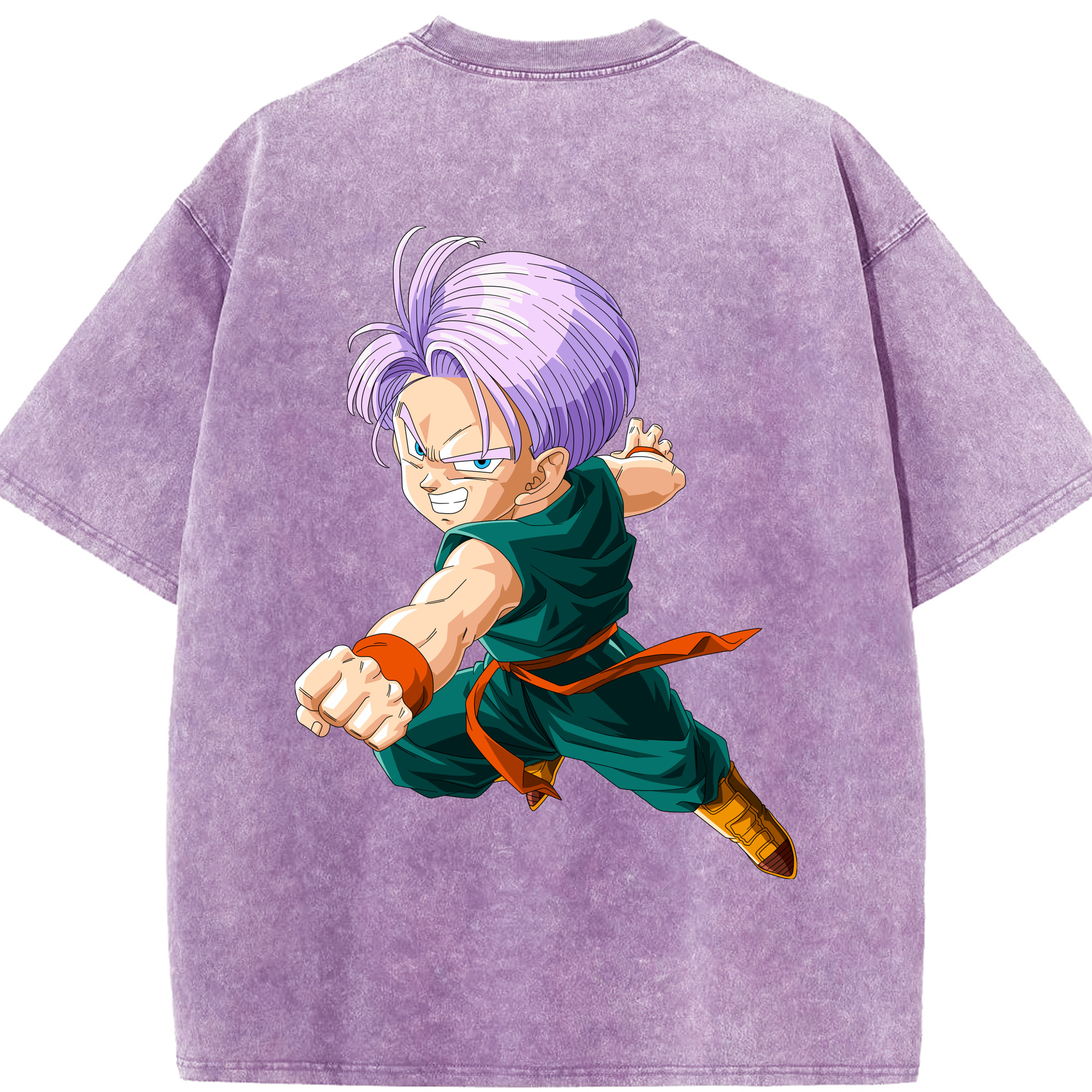 （画像用） ドラゴンボール トランクス（Torankusu）DRAGON BALL Trunks 綿100% ヴィンテージ風 半袖Tシャツ（背面プリント）