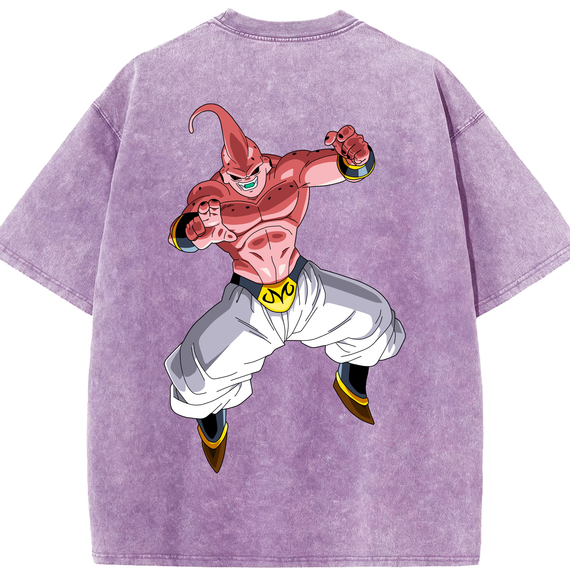 （画像用） ドラゴンボール 魔人ブウ DRAGON BALL Majin Buu 綿100% ヴィンテージ風 半袖Tシャツ（背面プリント）