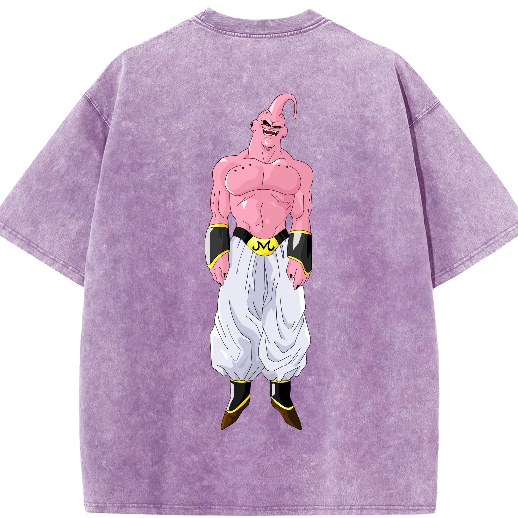 （画像用） ドラゴンボール 魔人ブウ DRAGON BALL Majin Buu 綿100% ヴィンテージ風 半袖Tシャツ（背面プリント）