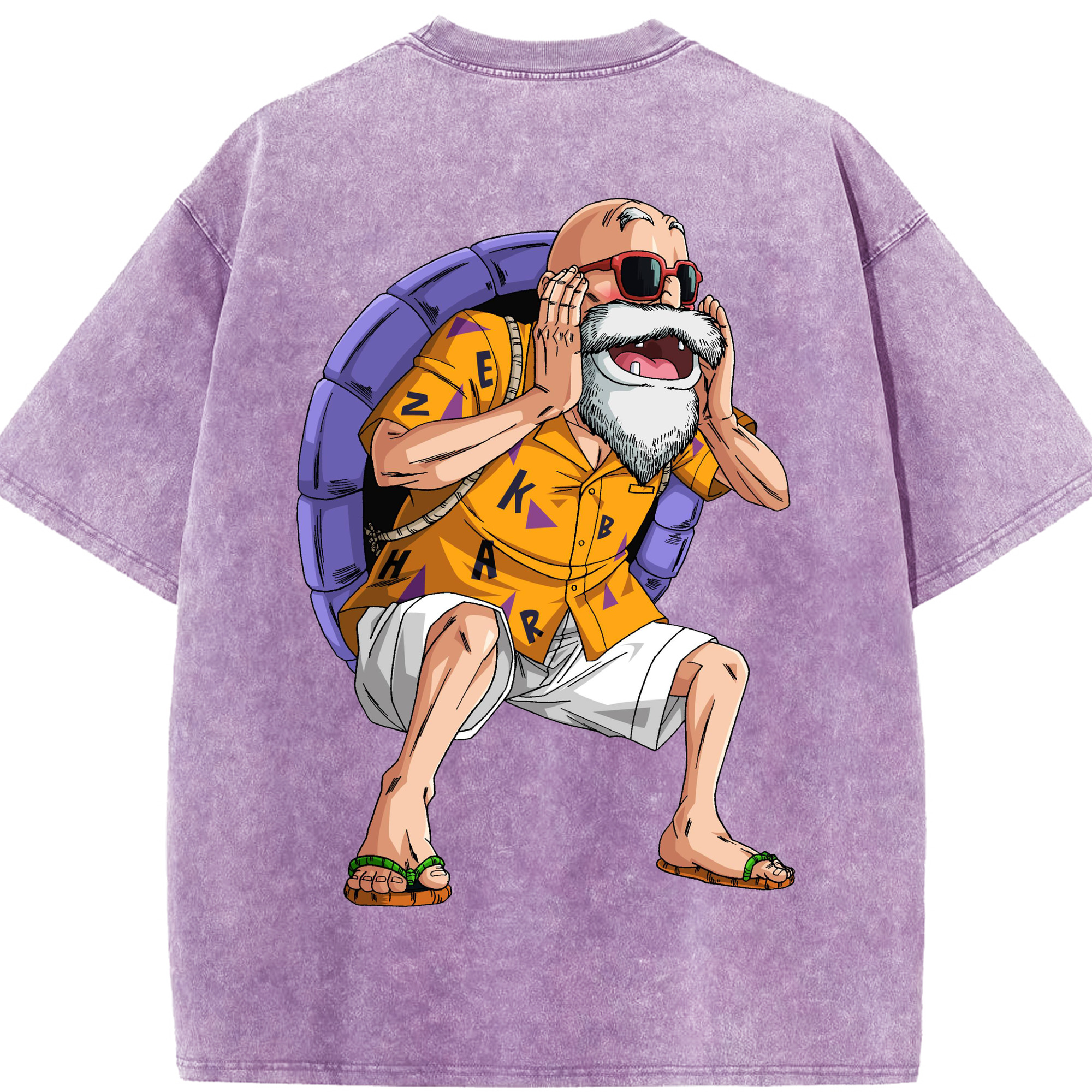 （画像用） ドラゴンボール 亀仙人（かめせんにん） DRAGON BALL Master Roshi Kame Sennin 綿100% ヴィンテージ風 半袖Tシャツ（背面プリント）