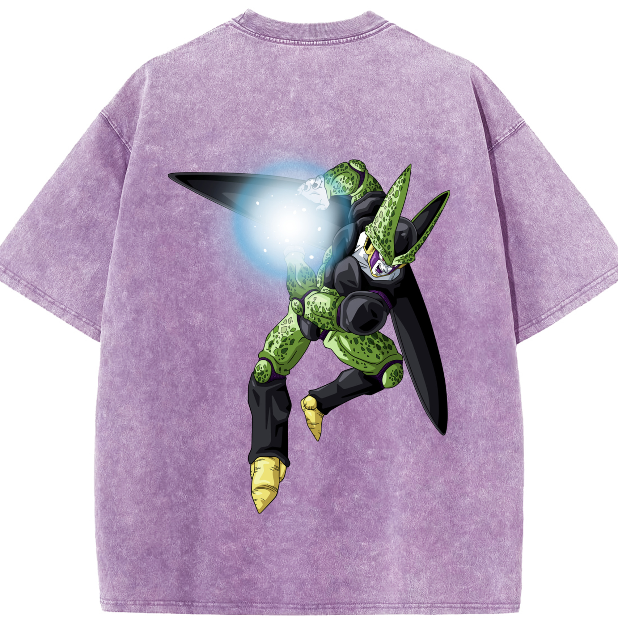 （画像用） ドラゴンボール セル DRAGON BALL Cell 綿100% ヴィンテージ風 半袖Tシャツ（背面プリント）