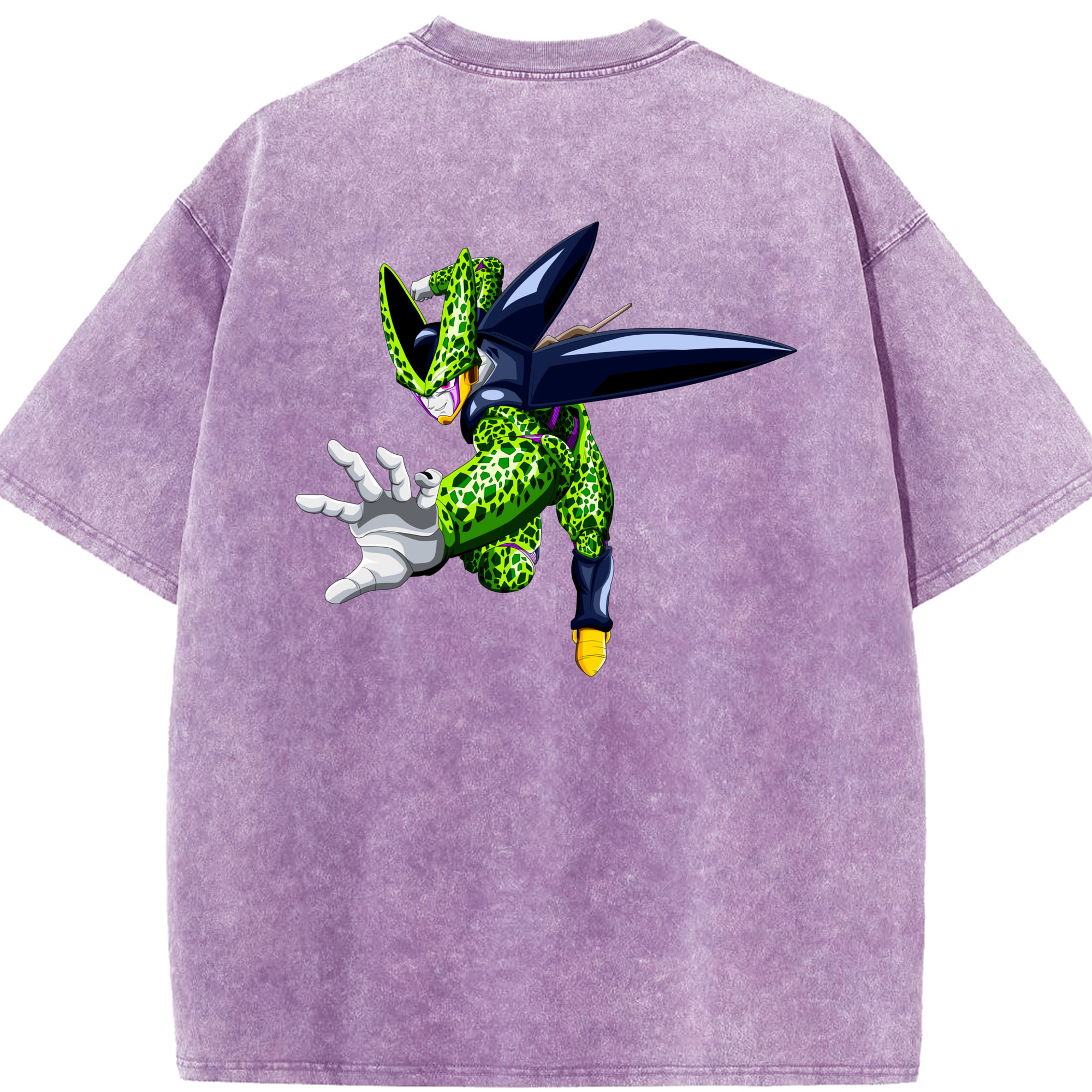 （画像用） ドラゴンボール セル DRAGON BALL Cell 綿100% ヴィンテージ風 半袖Tシャツ（背面プリント）