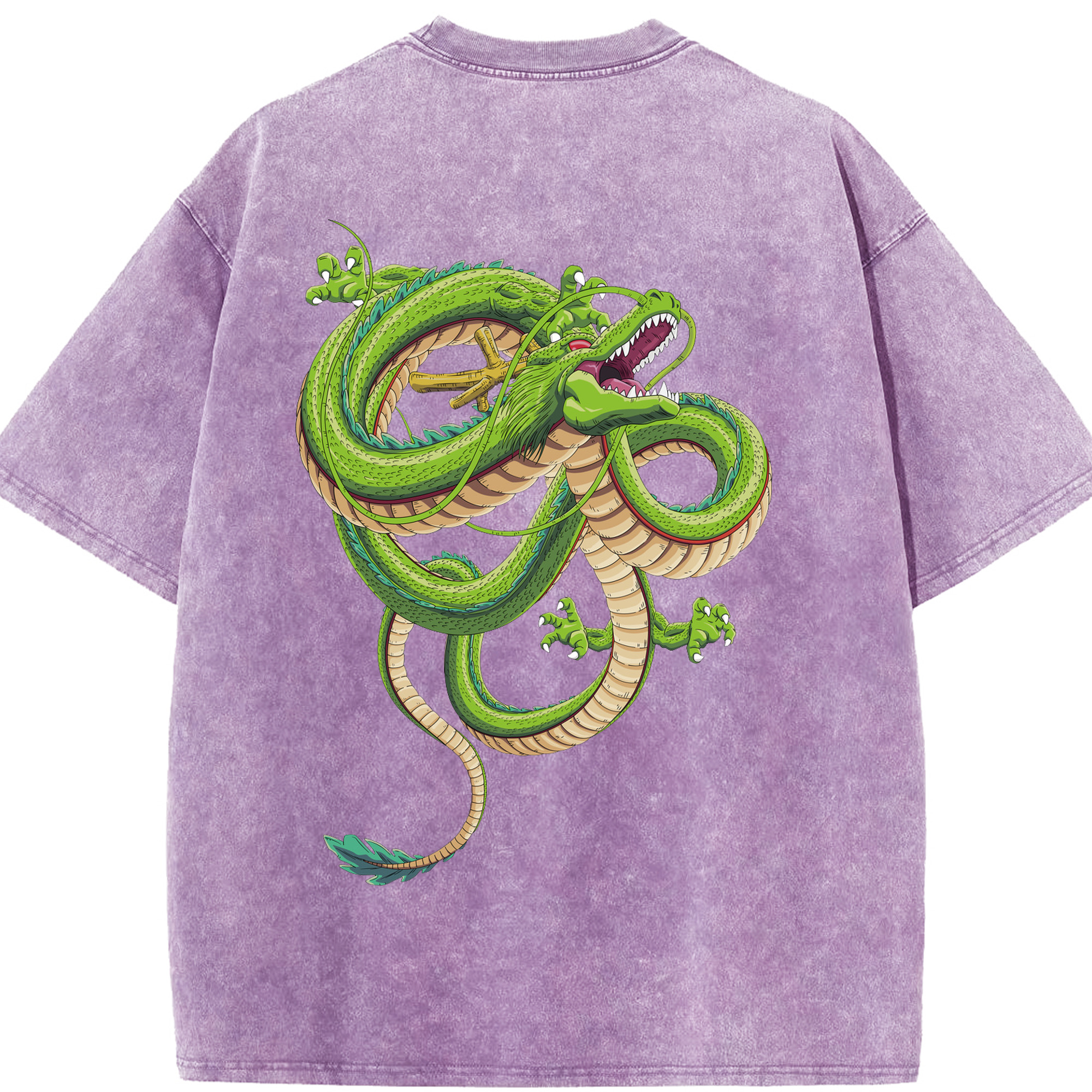（画像用） ドラゴンボール 神龍 シェンロン DRAGON BALL Shenron 綿100% ヴィンテージ風 半袖Tシャツ（背面プリント）