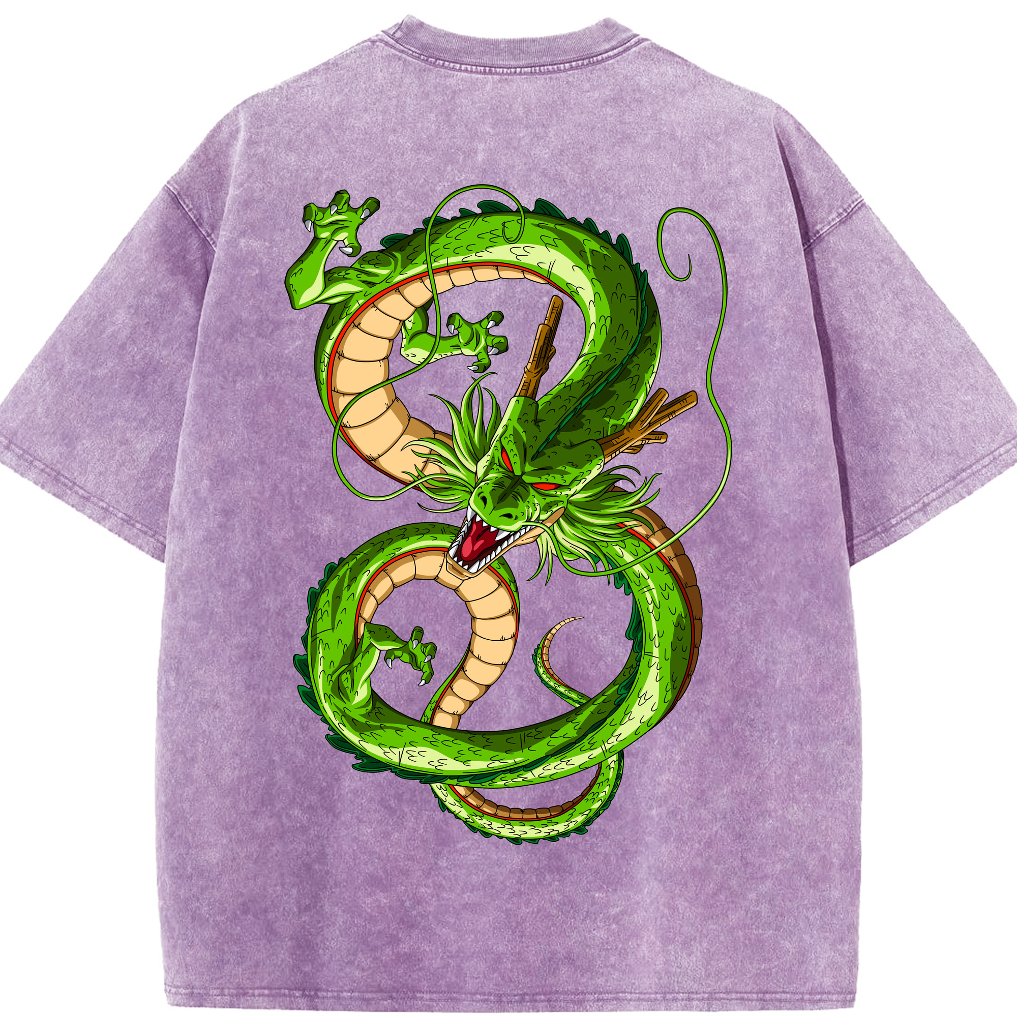 （画像用） ドラゴンボール 神龍 シェンロン DRAGON BALL Shenron 綿100% ヴィンテージ風 半袖Tシャツ（背面プリント）