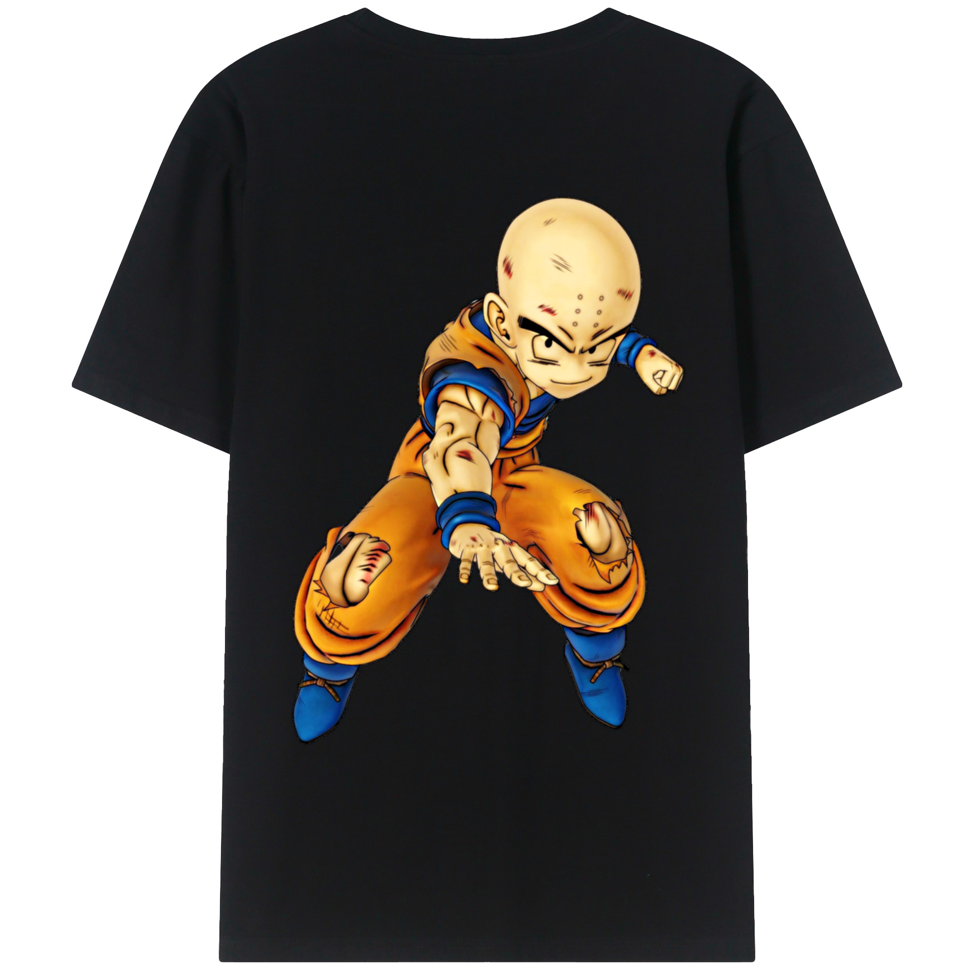 （画像用） ドラゴンボール クリリン DRAGON BALL krillin 綿100％ メンズ半袖Tシャツ（バックプリント） 通気性