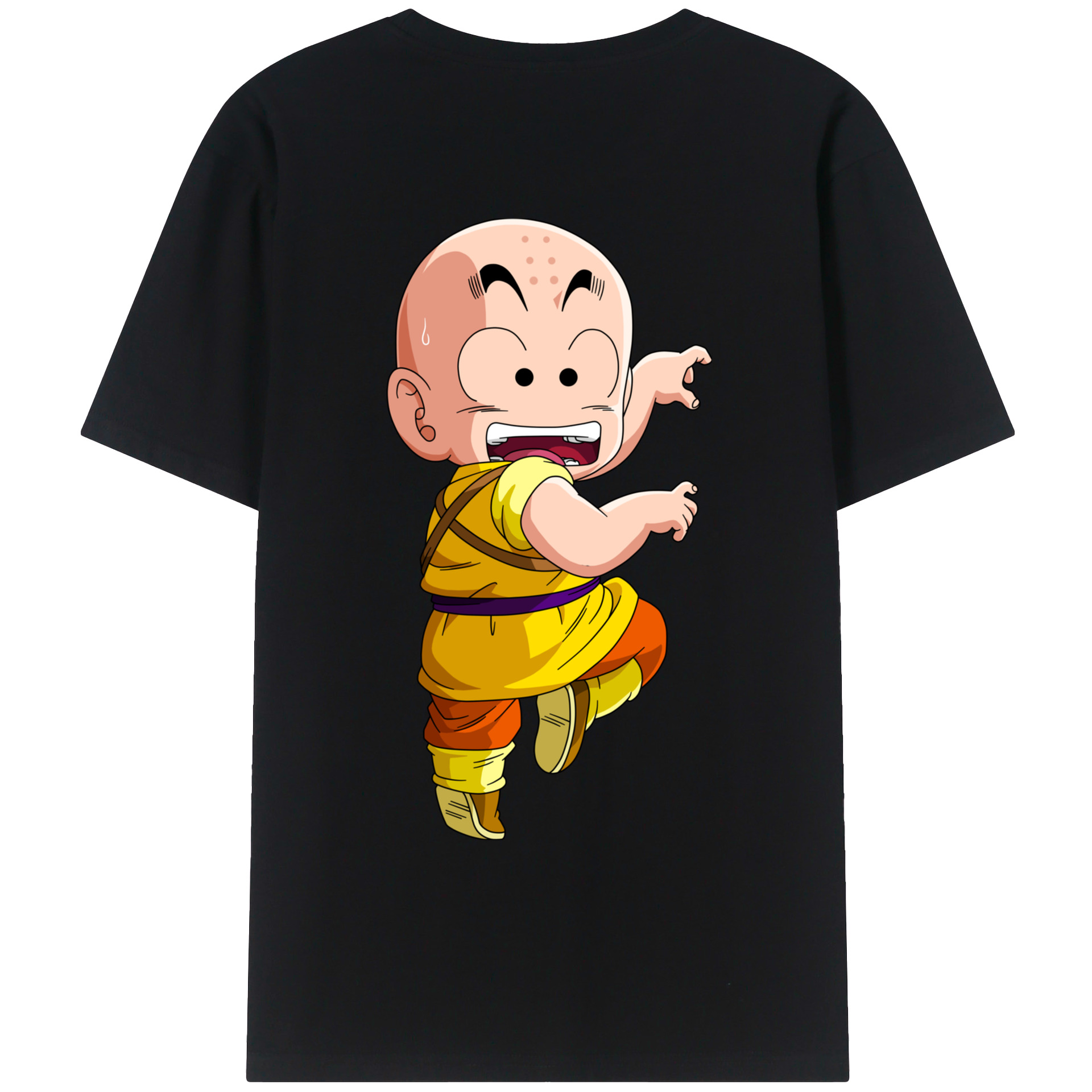 （画像用） ドラゴンボール クリリン DRAGON BALL krillin 綿100％ メンズ半袖Tシャツ（バックプリント） 通気性