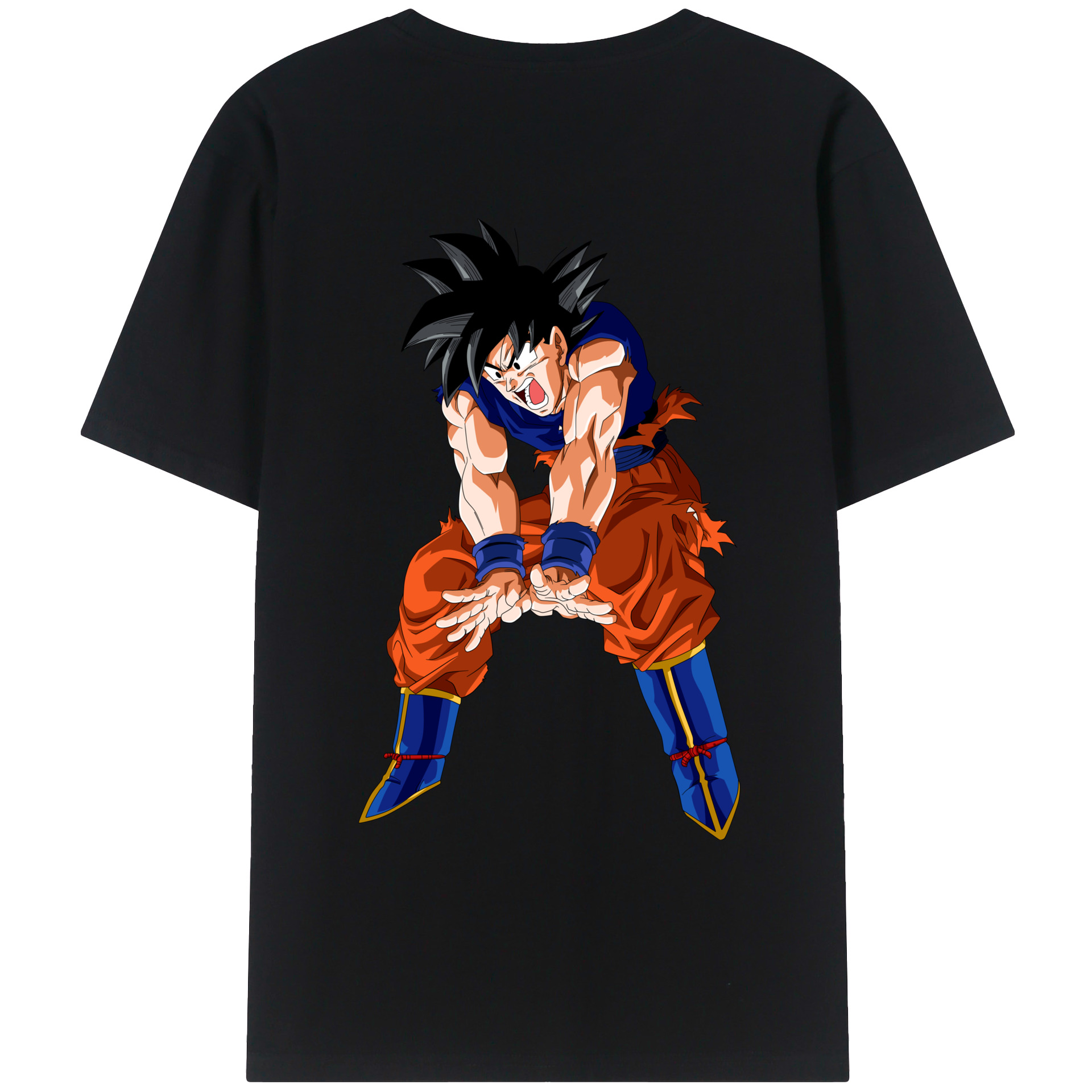 （画像用） ドラゴンボール 孫悟空（そん ごくう）Son Goku カカロット DRAGON BALL Kakarotto 綿100％ メンズ半袖Tシャツ（バックプリント） 通気性