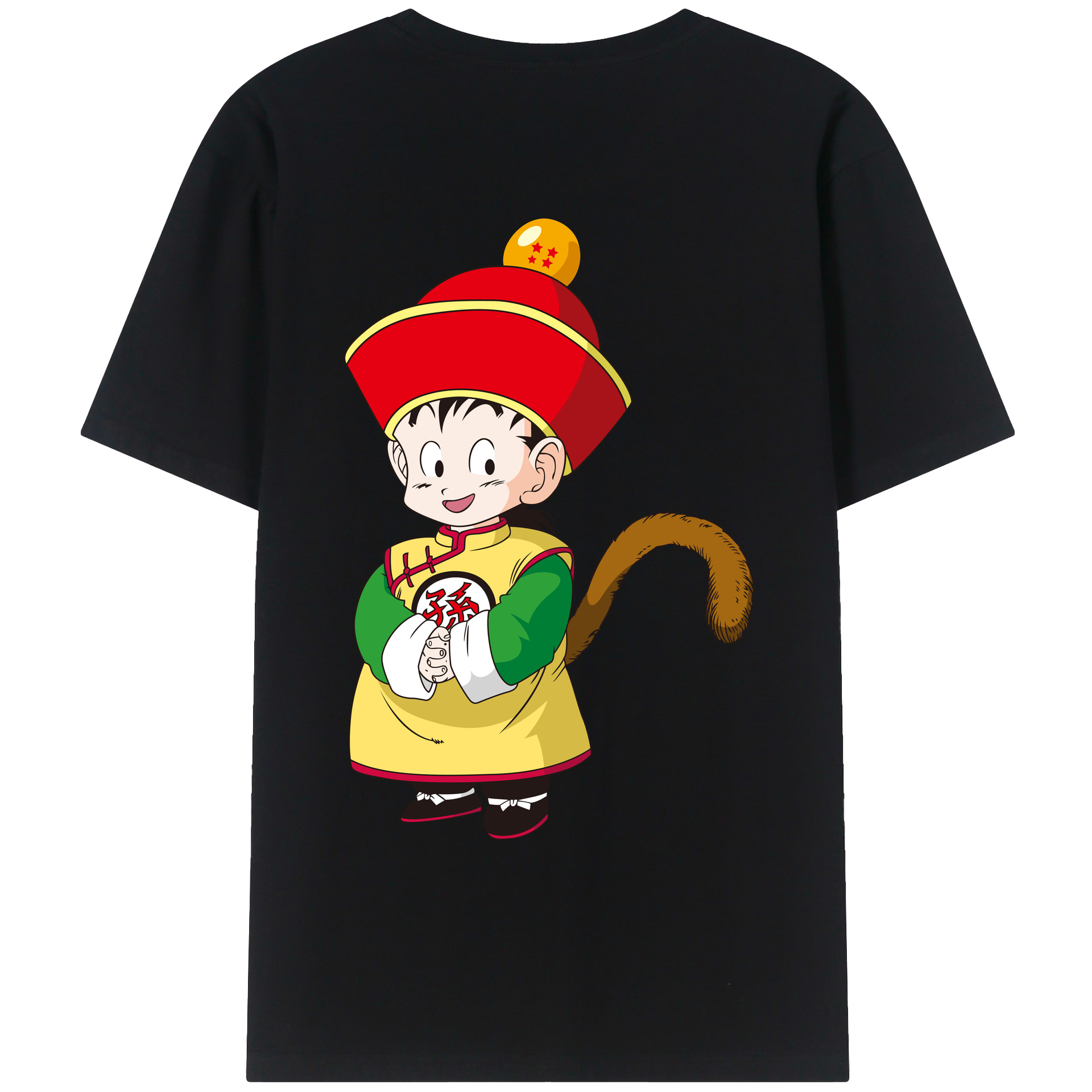 （画像用） ドラゴンボール 孫悟空（そん ごくう）Son Goku カカロット DRAGON BALL Kakarotto 綿100％ メンズ半袖Tシャツ（バックプリント） 通気性