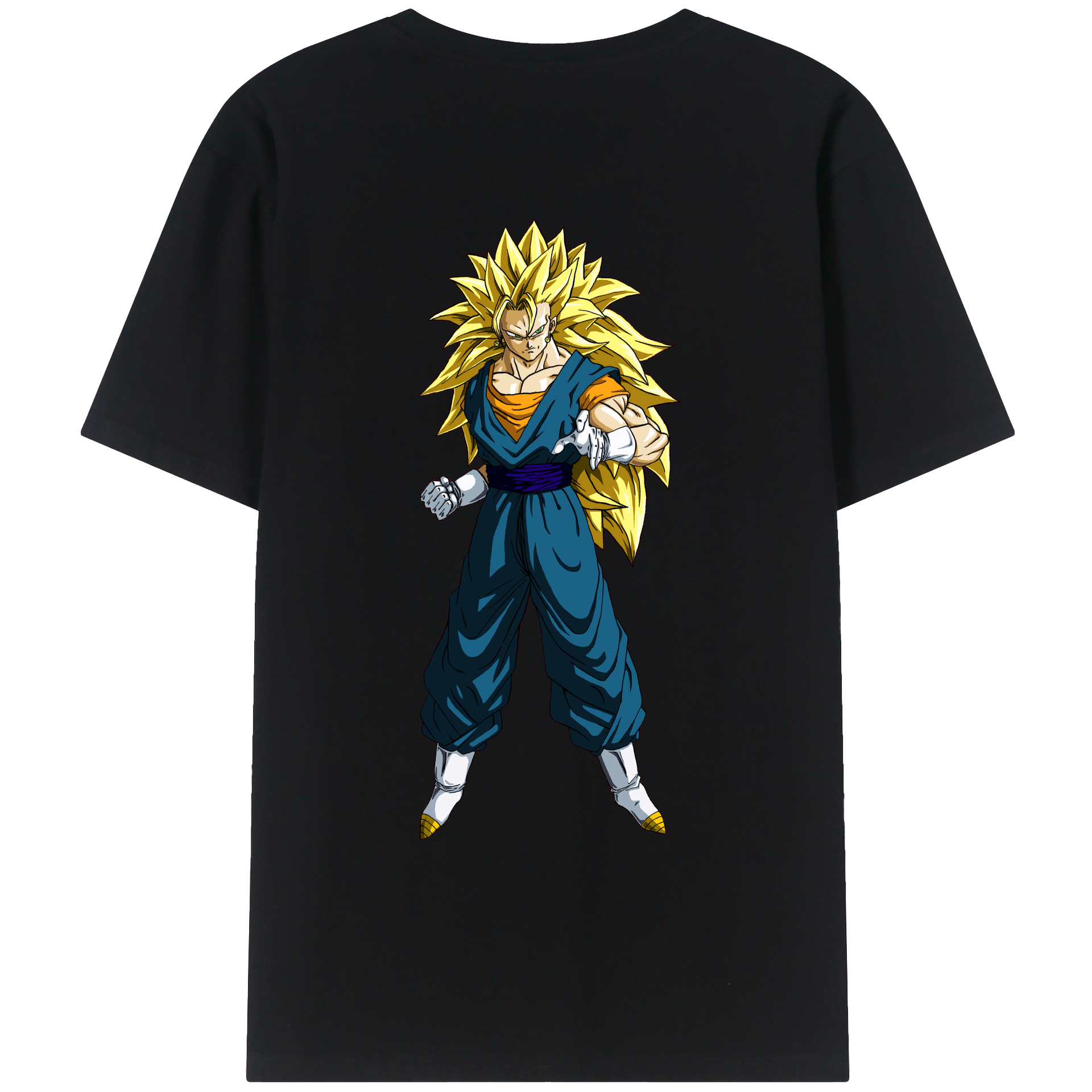 （画像用） ドラゴンボール ベジット DRAGON BALL Vegetto 綿100％ メンズ半袖Tシャツ（バックプリント） 通気性
