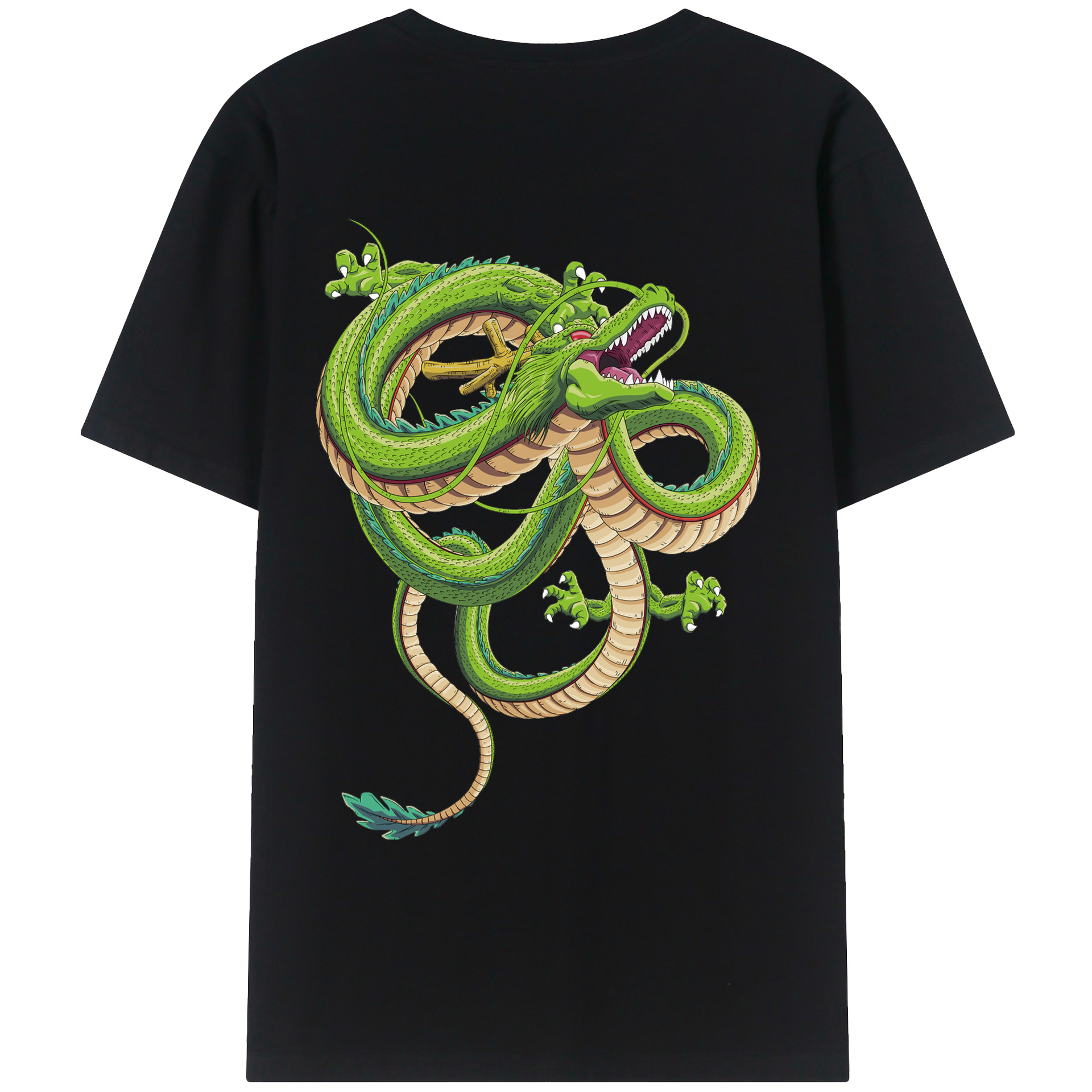 （画像用） ドラゴンボール 神龍 シェンロン DRAGON BALL Shenron 綿100％ メンズ半袖Tシャツ（バックプリント） 通気性