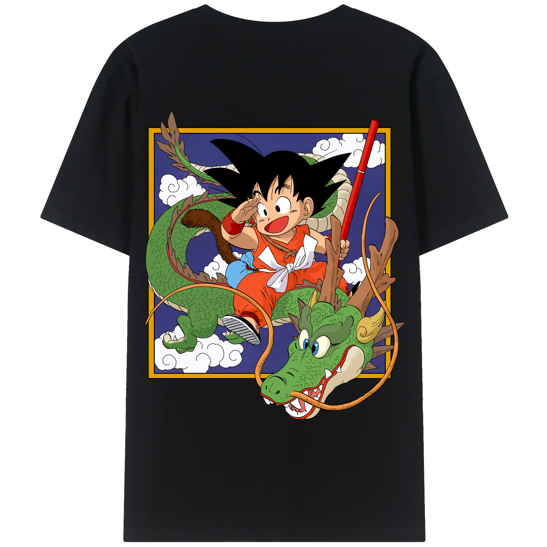 （画像用） ドラゴンボール 孫悟空（そん ごくう）Son Goku カカロット DRAGON BALL Kakarotto 綿100％ メンズ半袖Tシャツ（バックプリント） 通気性
