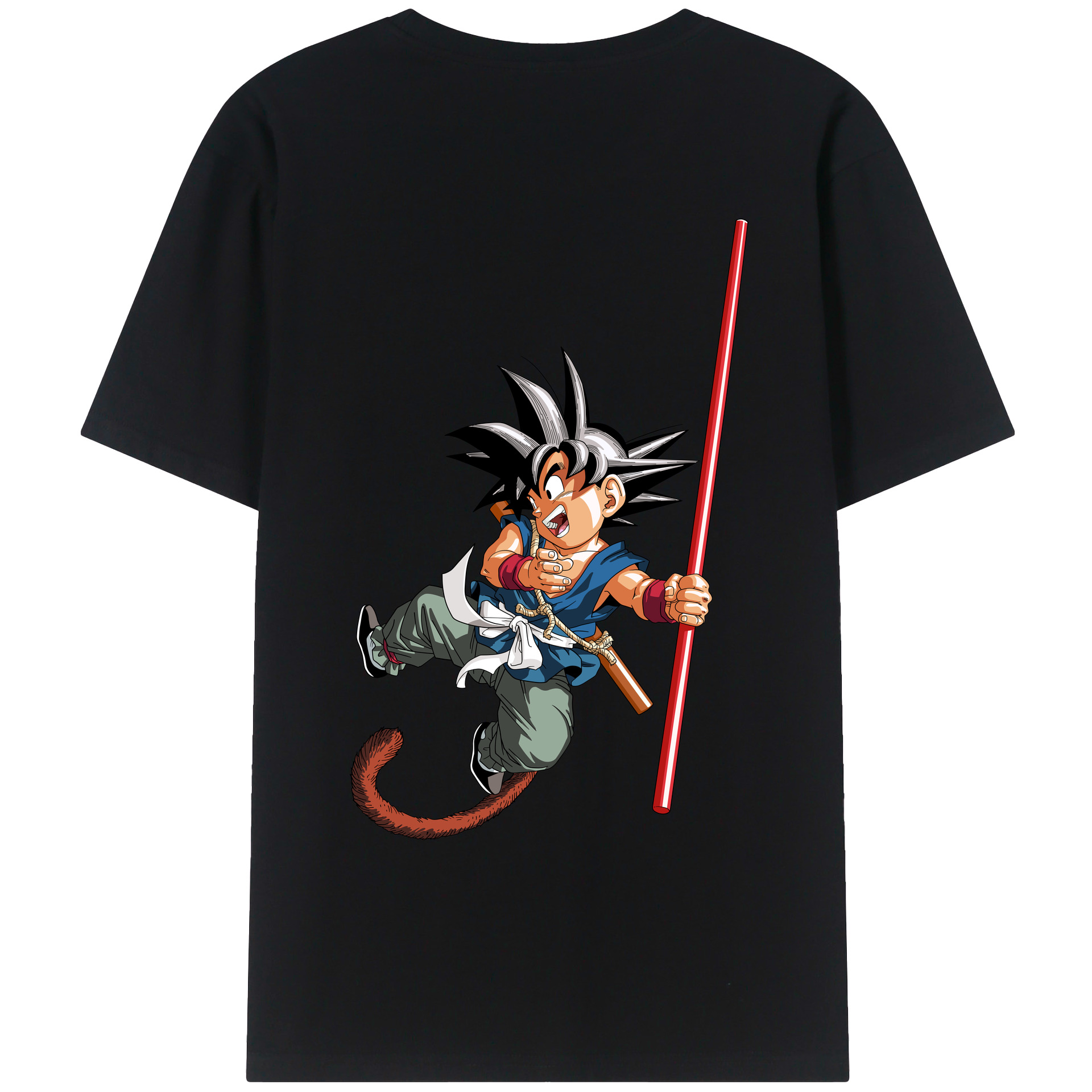 （画像用） ドラゴンボール 孫悟空（そん ごくう）Son Goku カカロット DRAGON BALL Kakarotto 綿100％ メンズ半袖Tシャツ（バックプリント） 通気性