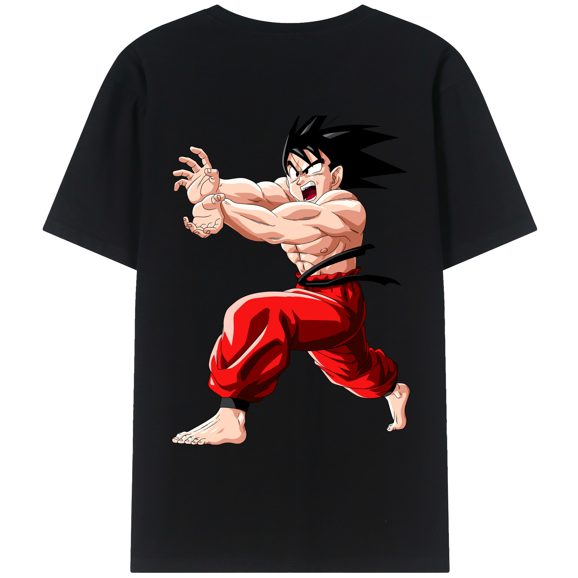 （画像用） ドラゴンボール 孫悟空（そん ごくう）Son Goku カカロット DRAGON BALL Kakarotto 綿100％ メンズ半袖Tシャツ（バックプリント） 通気性