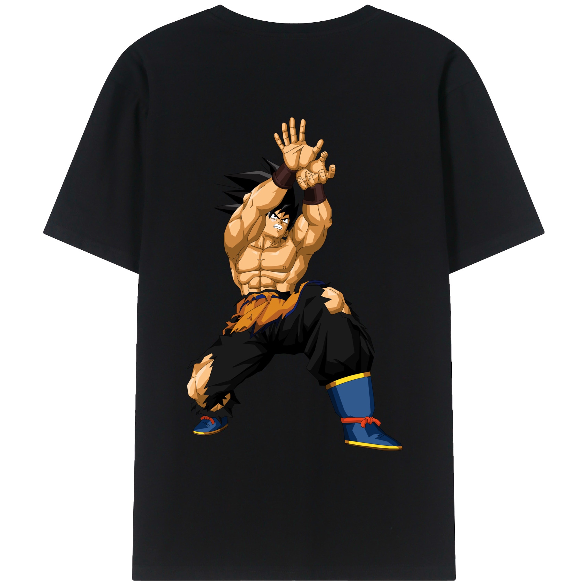 （画像用） ドラゴンボール 孫悟空（そん ごくう）Son Goku カカロット DRAGON BALL Kakarotto 綿100％ メンズ半袖Tシャツ（バックプリント） 通気性