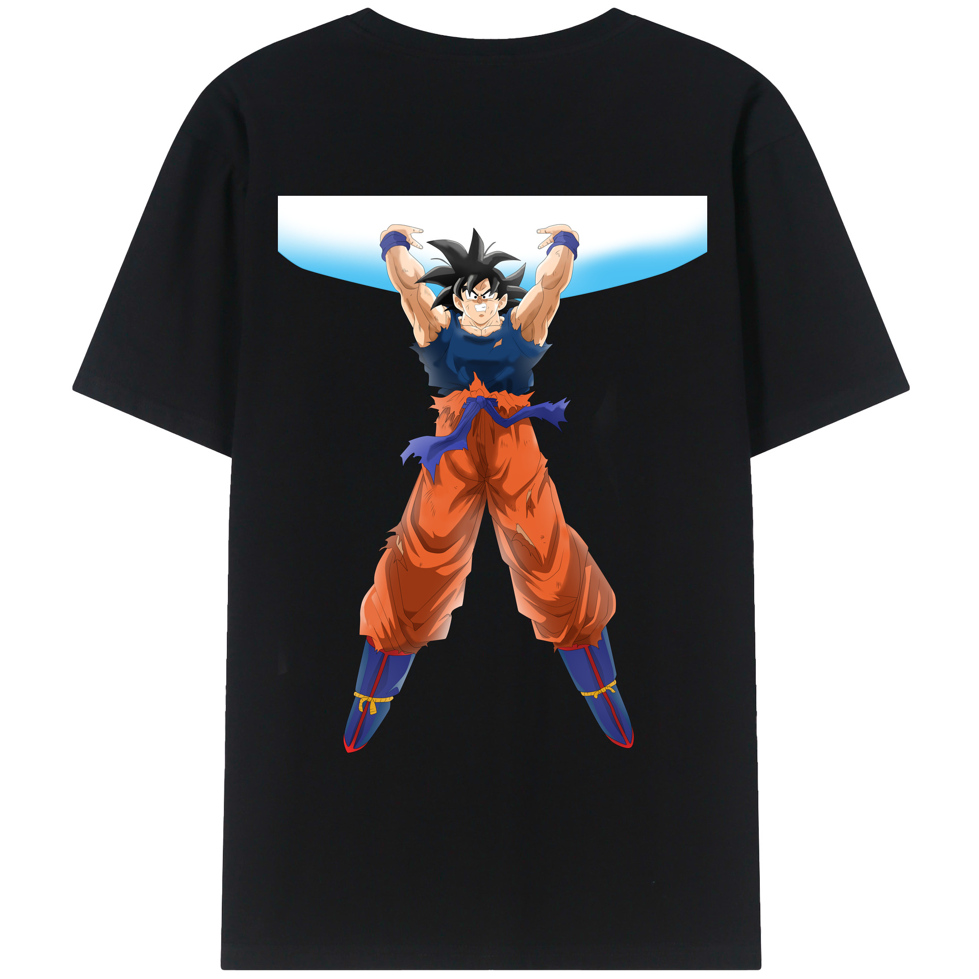 （画像用） ドラゴンボール 孫悟空（そん ごくう）Son Goku カカロット DRAGON BALL Kakarotto 綿100％ メンズ半袖Tシャツ（バックプリント） 通気性