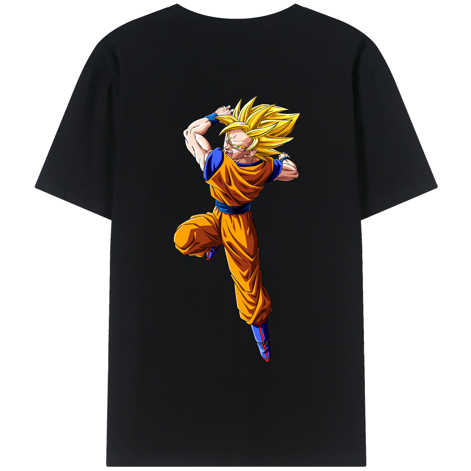 （画像用） ドラゴンボール 孫悟空（そん ごくう）Son Goku カカロット DRAGON BALL Kakarotto 綿100％ メンズ半袖Tシャツ（バックプリント） 通気性