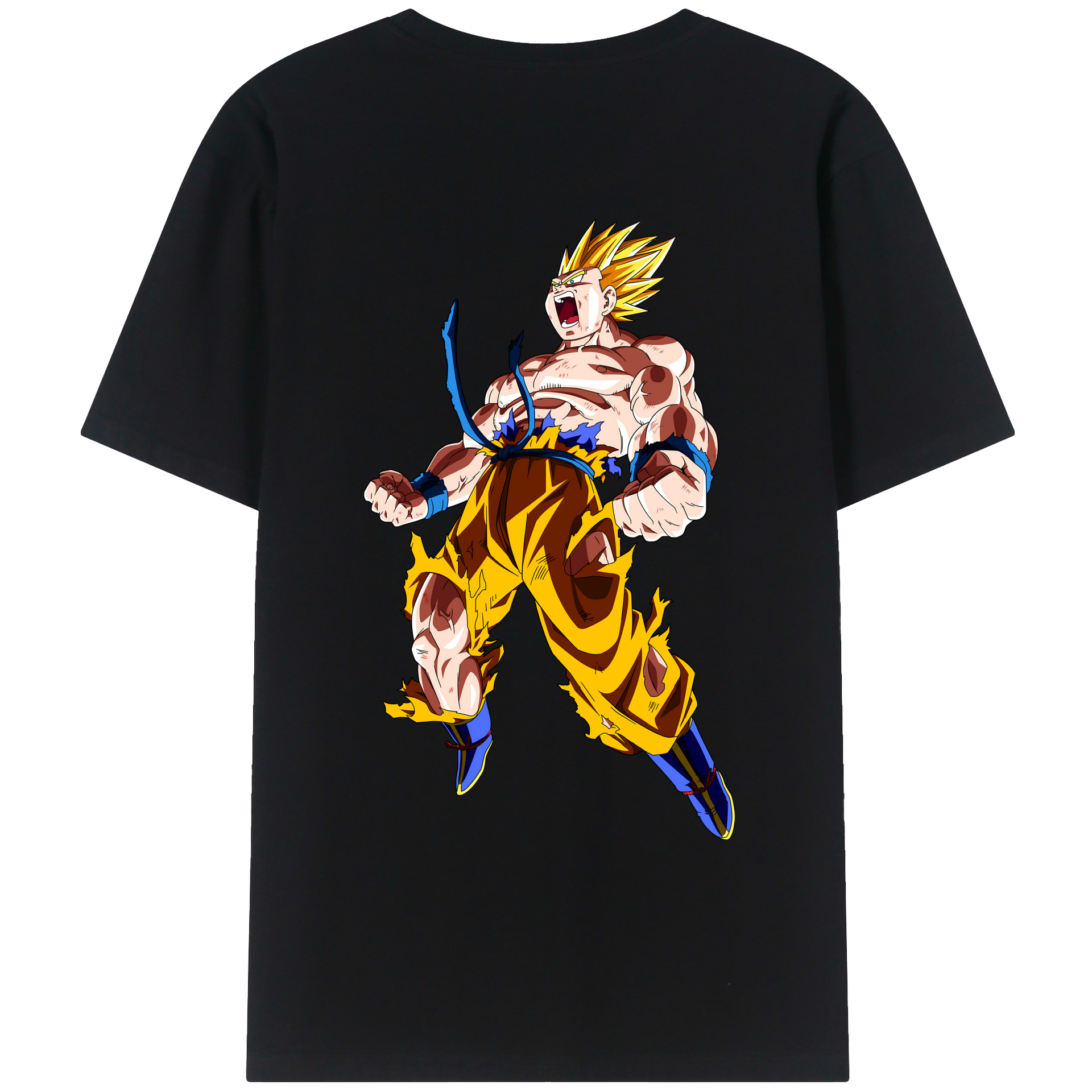 （画像用） ドラゴンボール 孫悟空（そん ごくう）Son Goku カカロット DRAGON BALL Kakarotto 綿100％ メンズ半袖Tシャツ（バックプリント） 通気性