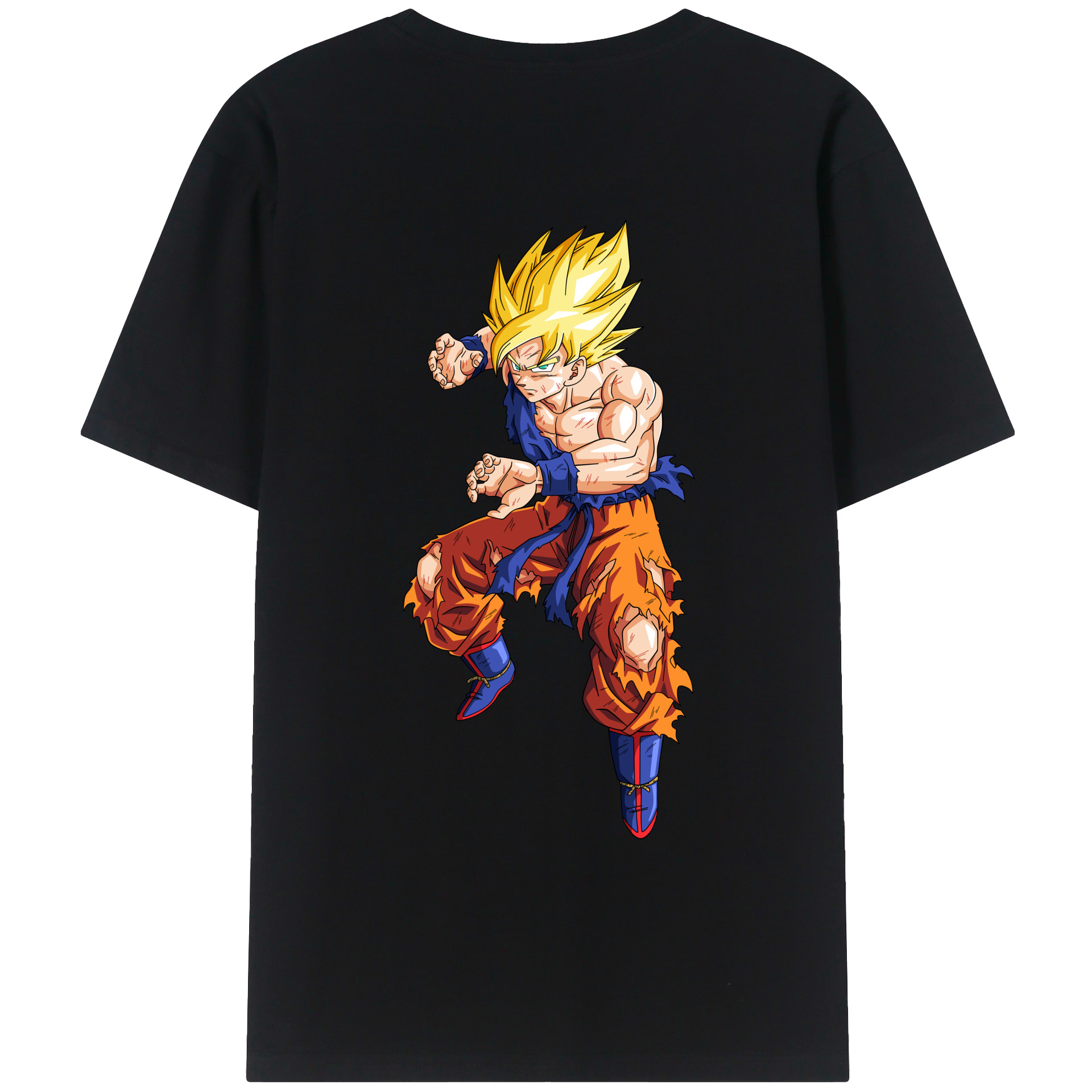 （画像用） ドラゴンボール 孫悟空（そん ごくう）Son Goku カカロット DRAGON BALL Kakarotto 綿100％ メンズ半袖Tシャツ（バックプリント） 通気性