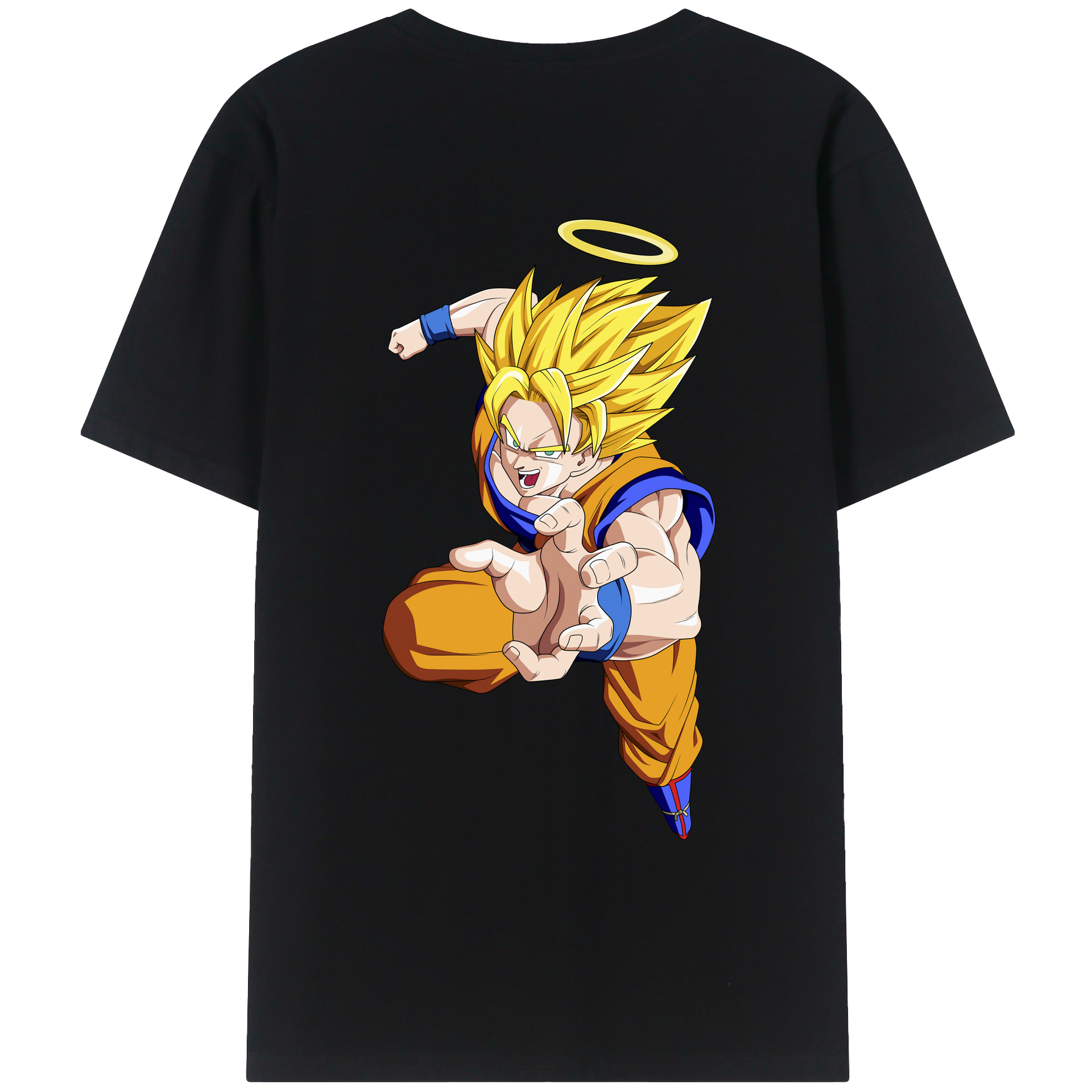 （画像用） ドラゴンボール 孫悟空（そん ごくう）Son Goku カカロット DRAGON BALL Kakarotto 綿100％ メンズ半袖Tシャツ（バックプリント） 通気性