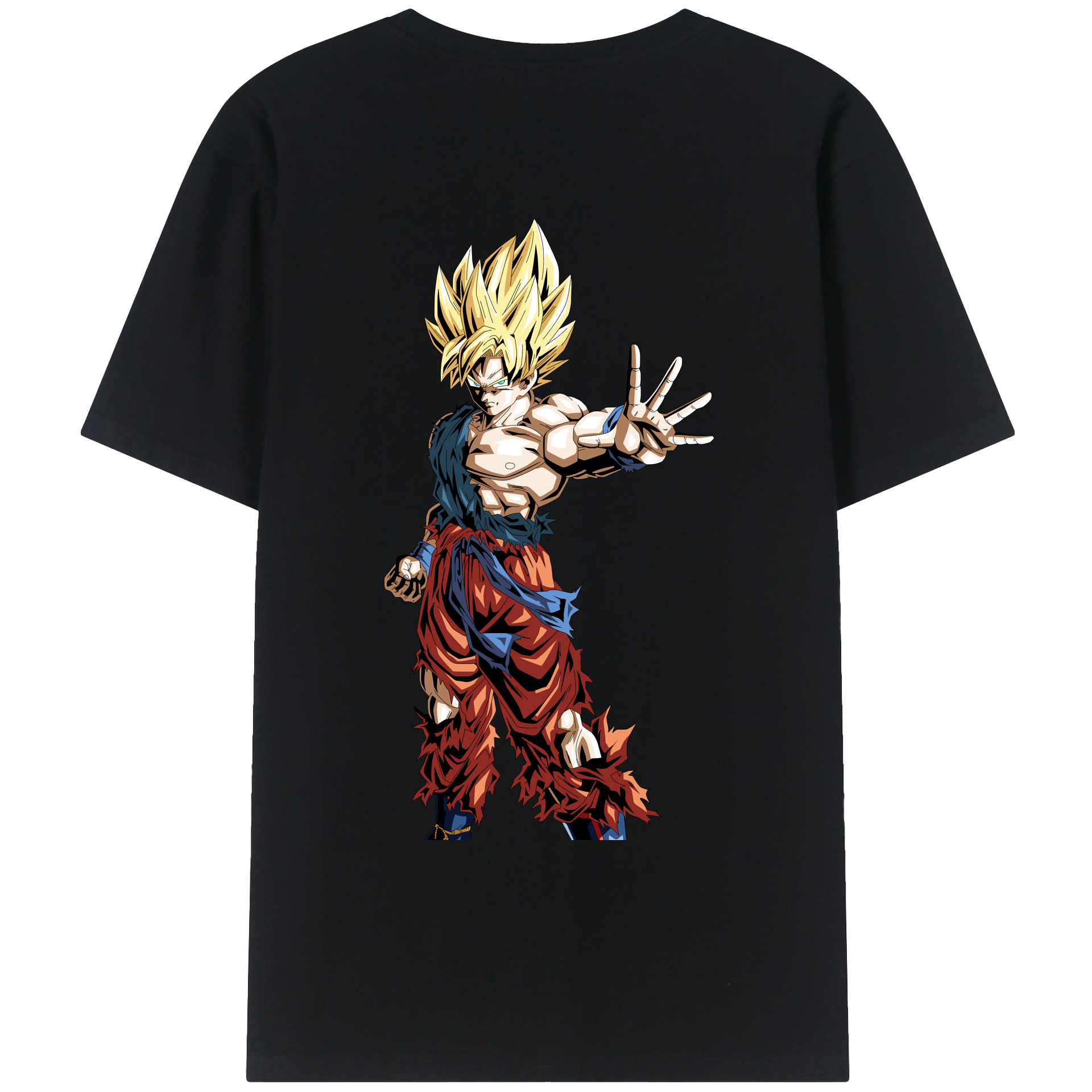 （画像用） ドラゴンボール 孫悟空（そん ごくう）Son Goku カカロット DRAGON BALL Kakarotto 綿100％ メンズ半袖Tシャツ（バックプリント） 通気性