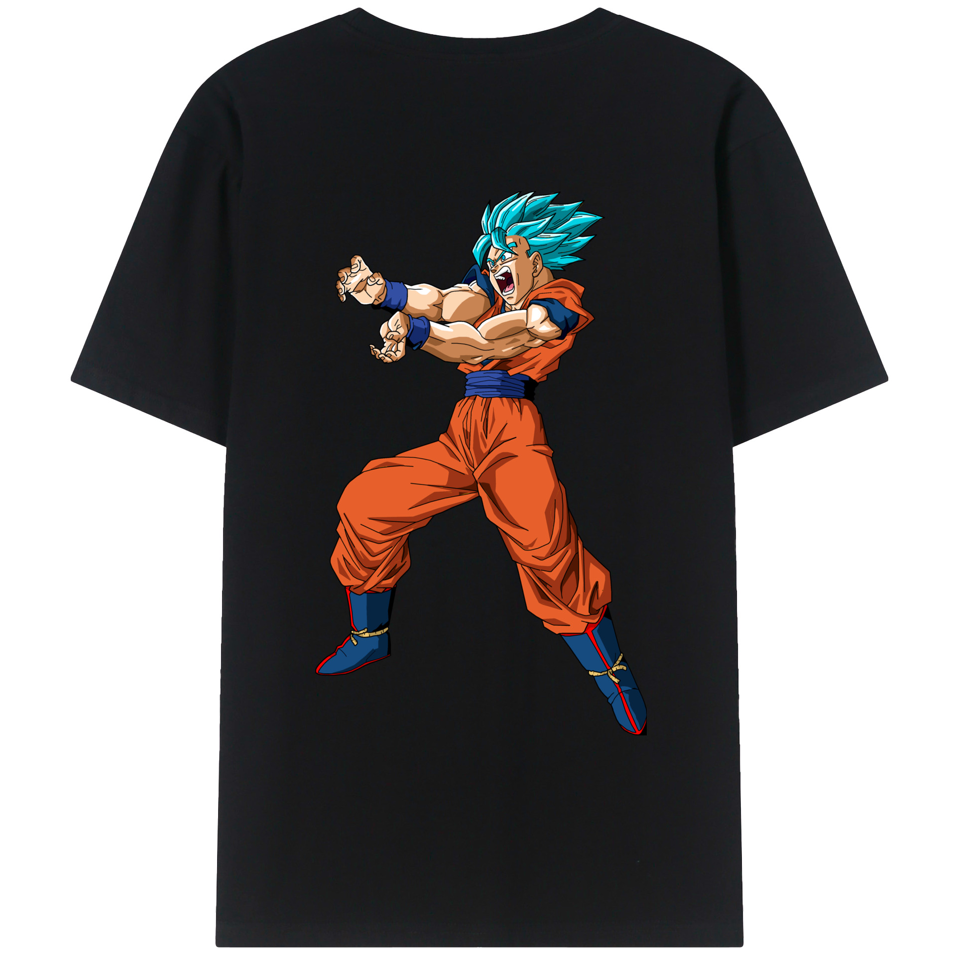 （画像用） ドラゴンボール 孫悟空（そん ごくう）Son Goku カカロット DRAGON BALL Kakarotto 綿100％ メンズ半袖Tシャツ（バックプリント） 通気性