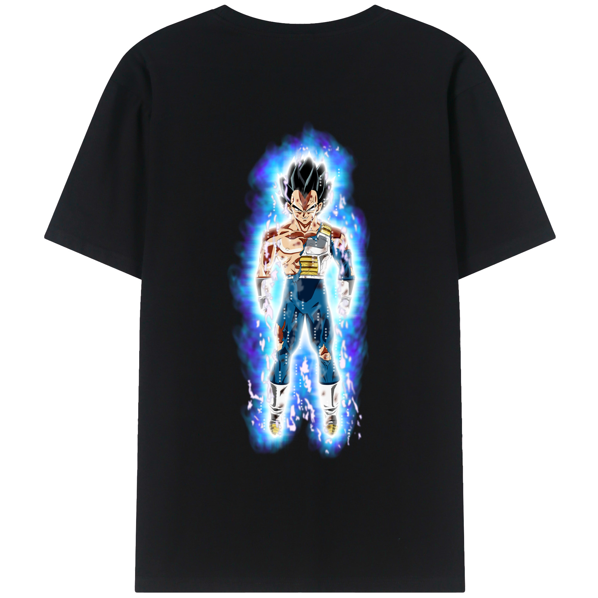 （画像用） ドラゴンボール ベジータ四世（Bejīta Yonsei）DRAGON BALL Vegeta IV 綿100％ メンズ半袖Tシャツ（バックプリント） 通気性