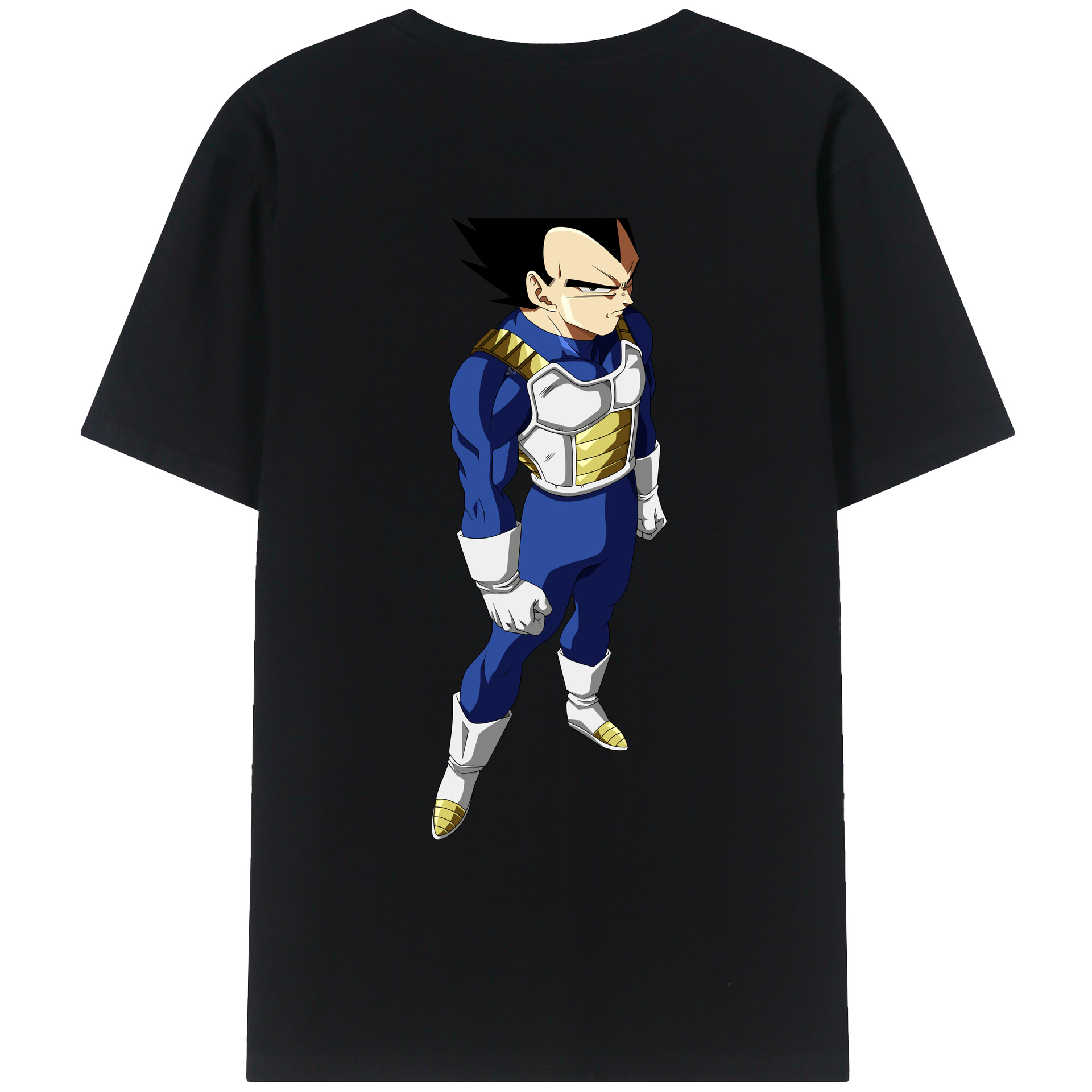 （画像用） ドラゴンボール ベジータ四世（Bejīta Yonsei）DRAGON BALL Vegeta IV 綿100％ メンズ半袖Tシャツ（バックプリント） 通気性