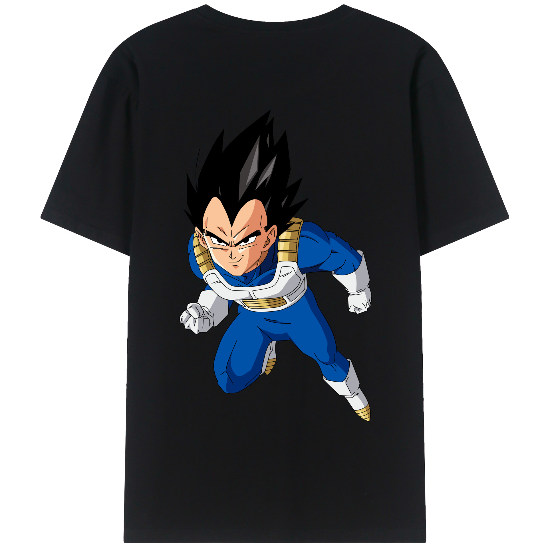 （画像用） ドラゴンボール ベジータ四世（Bejīta Yonsei）DRAGON BALL Vegeta IV 綿100％ メンズ半袖Tシャツ（バックプリント） 通気性