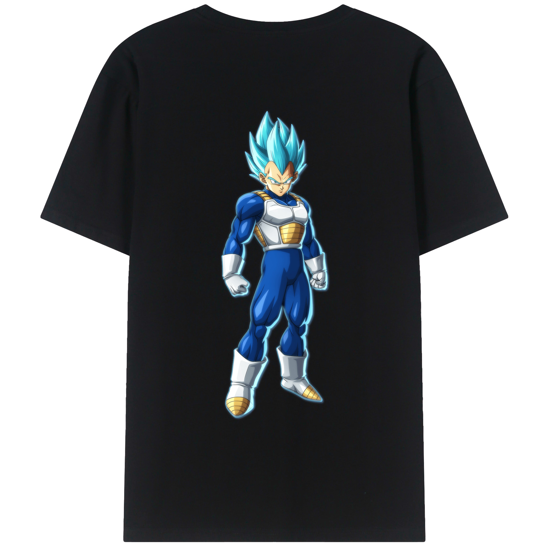 （画像用） ドラゴンボール ベジータ四世（Bejīta Yonsei）DRAGON BALL Vegeta IV 綿100％ メンズ半袖Tシャツ（バックプリント） 通気性