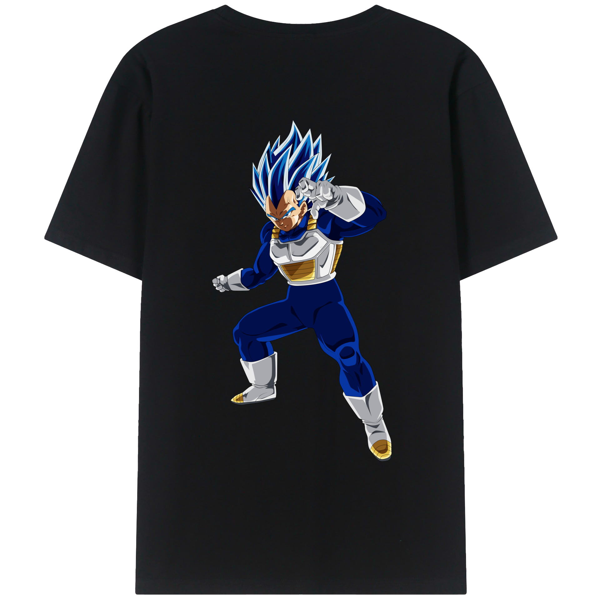 （画像用） ドラゴンボール ベジータ四世（Bejīta Yonsei）DRAGON BALL Vegeta IV 綿100％ メンズ半袖Tシャツ（バックプリント） 通気性