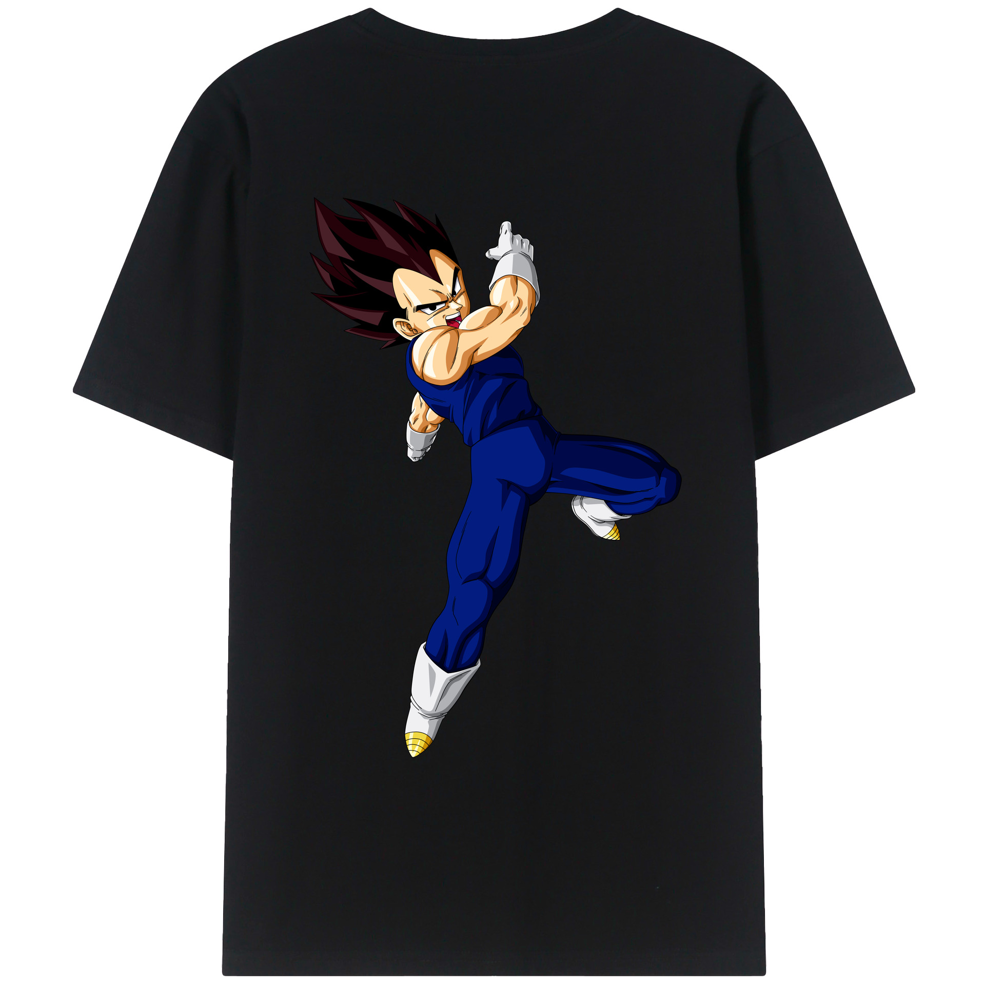 （画像用） ドラゴンボール ベジータ四世（Bejīta Yonsei）DRAGON BALL Vegeta IV 綿100％ メンズ半袖Tシャツ（バックプリント） 通気性