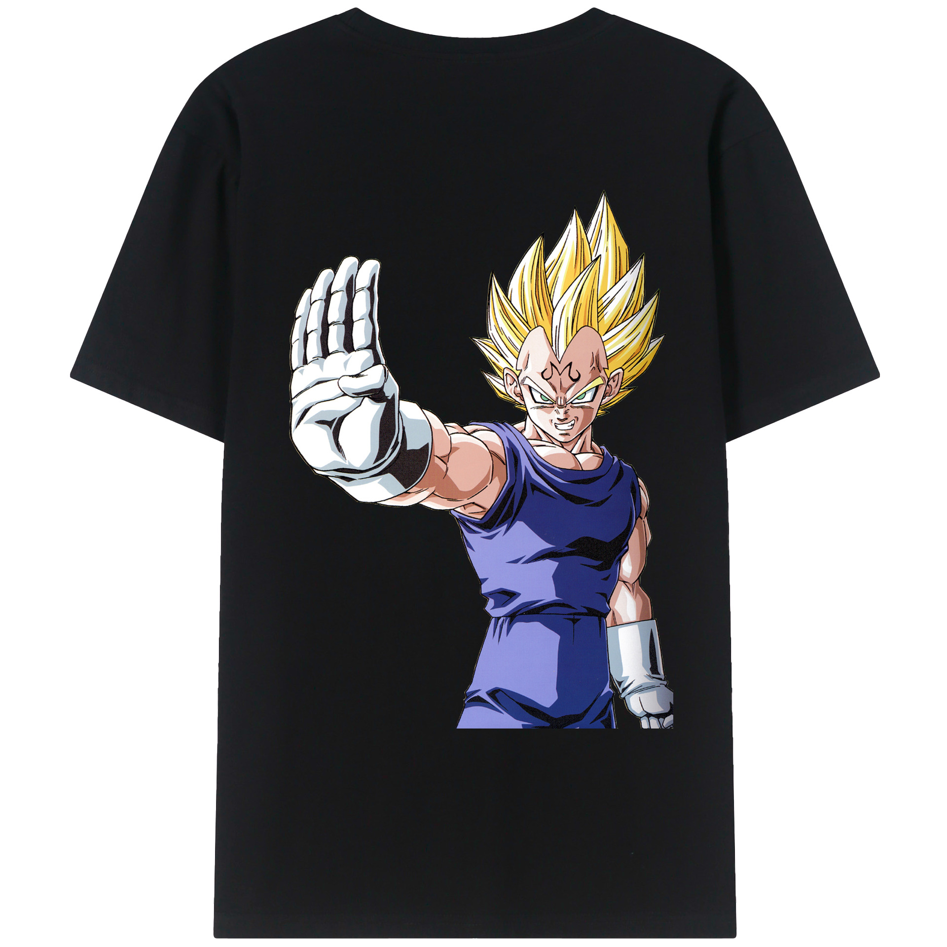 （画像用） ドラゴンボール ベジータ四世（Bejīta Yonsei）DRAGON BALL Vegeta IV 綿100％ メンズ半袖Tシャツ（バックプリント） 通気性