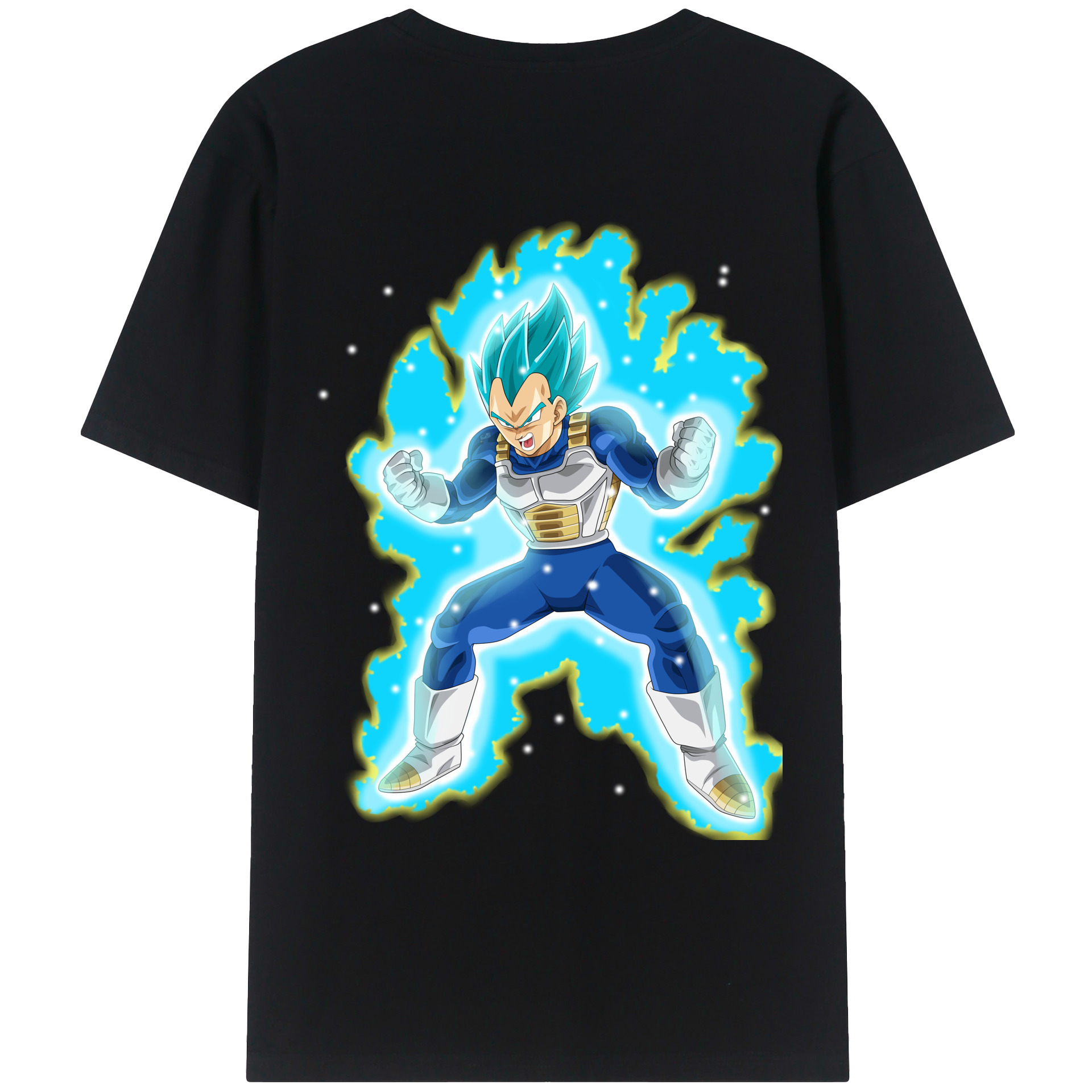 （画像用） ドラゴンボール ベジータ四世（Bejīta Yonsei）DRAGON BALL Vegeta IV 綿100％ メンズ半袖Tシャツ（バックプリント） 通気性