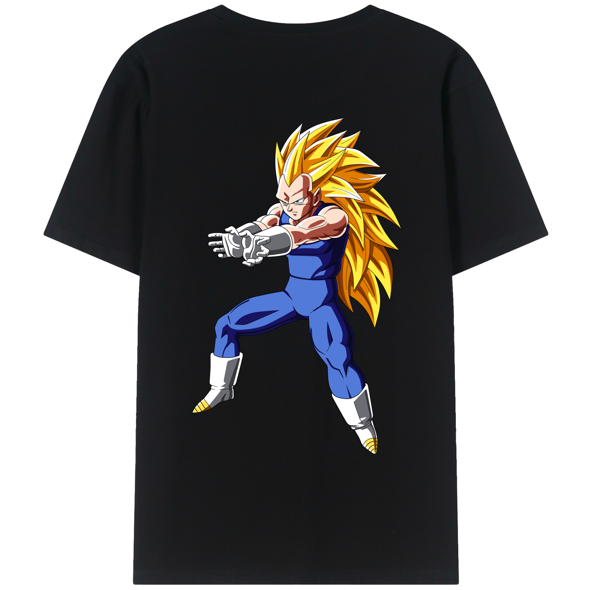 （画像用） ドラゴンボール ベジータ四世（Bejīta Yonsei）DRAGON BALL Vegeta IV 綿100％ メンズ半袖Tシャツ（バックプリント） 通気性