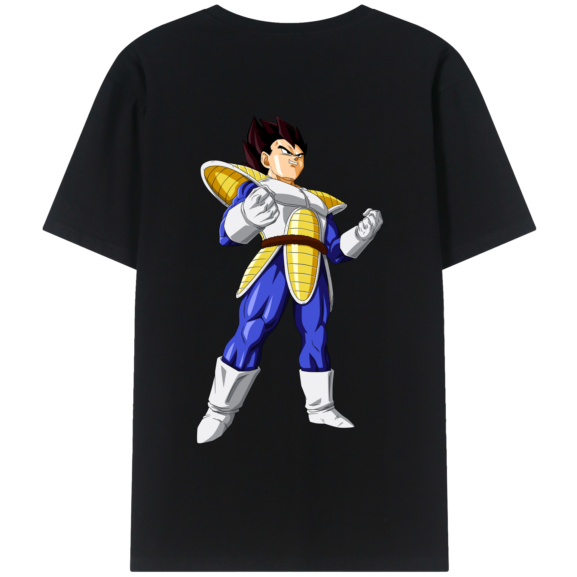 （画像用） ドラゴンボール ベジータ四世（Bejīta Yonsei）DRAGON BALL Vegeta IV 綿100％ メンズ半袖Tシャツ（バックプリント） 通気性
