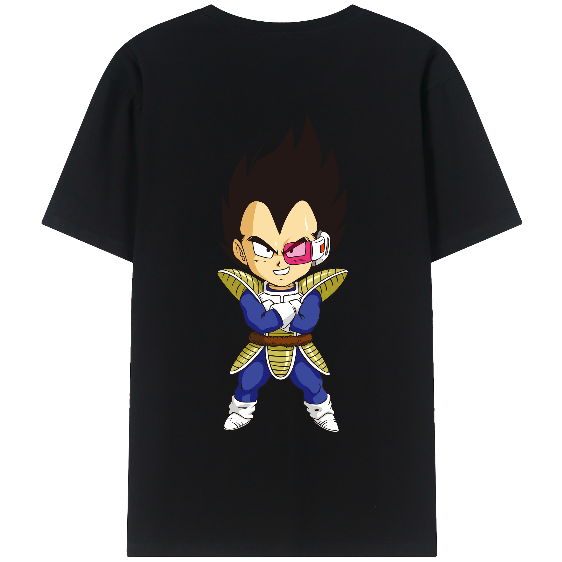 （画像用） ドラゴンボール ベジータ四世（Bejīta Yonsei）DRAGON BALL Vegeta IV 綿100％ メンズ半袖Tシャツ（バックプリント） 通気性