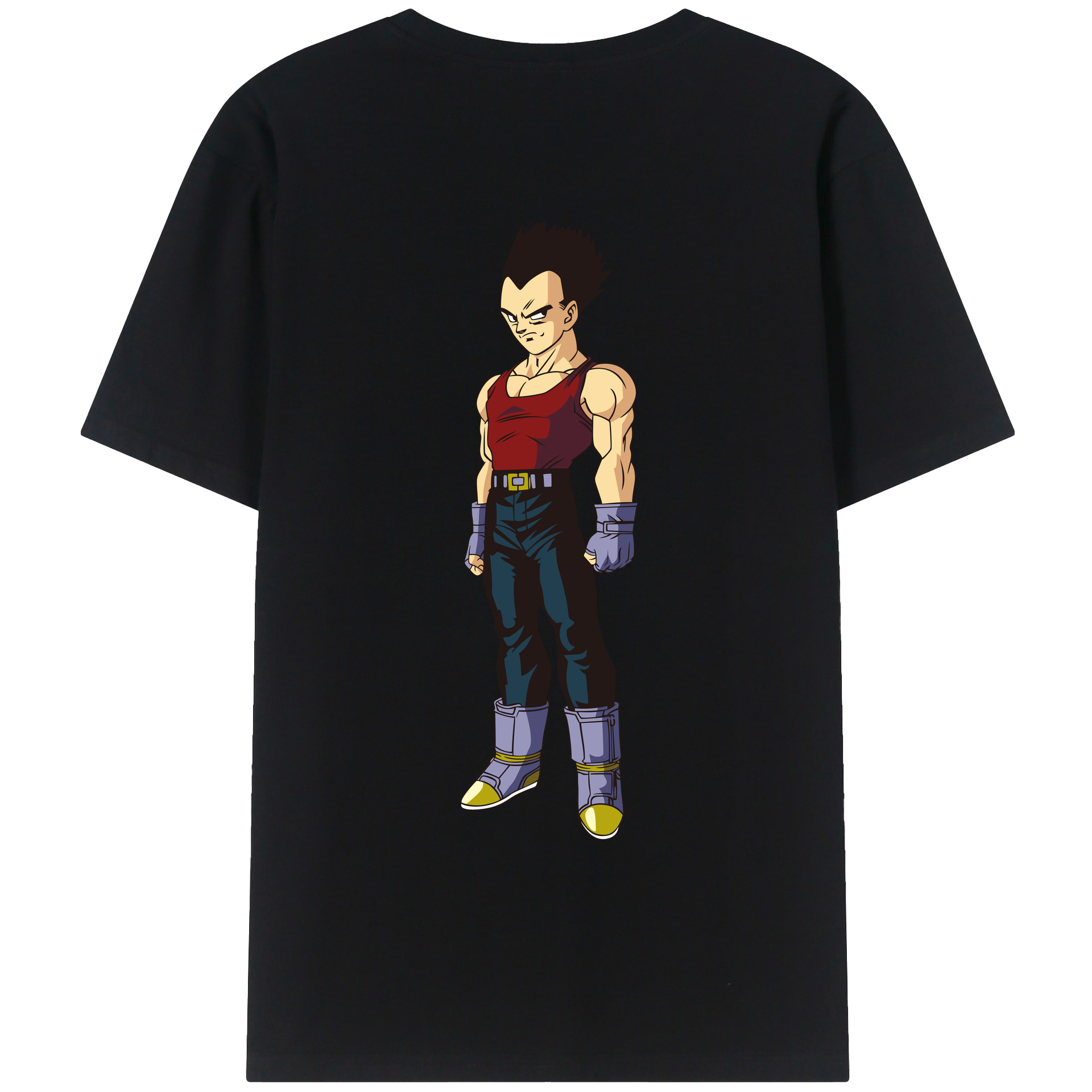 （画像用） ドラゴンボール ベジータ四世（Bejīta Yonsei）DRAGON BALL Vegeta IV 綿100％ メンズ半袖Tシャツ（バックプリント） 通気性